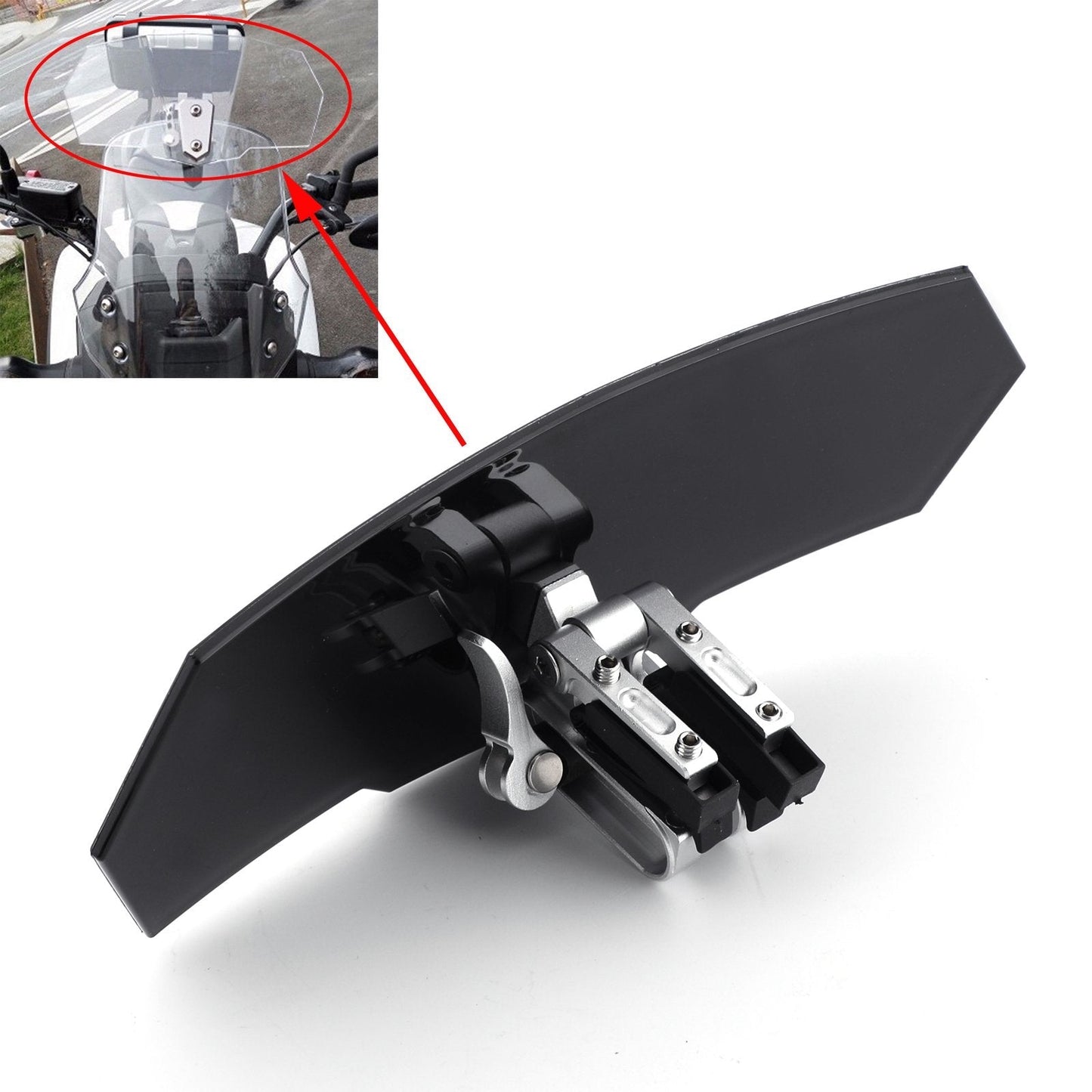 Déflecteur d'extension de pare-brise réglable noir pour Honda, Yamaha et Suzuki