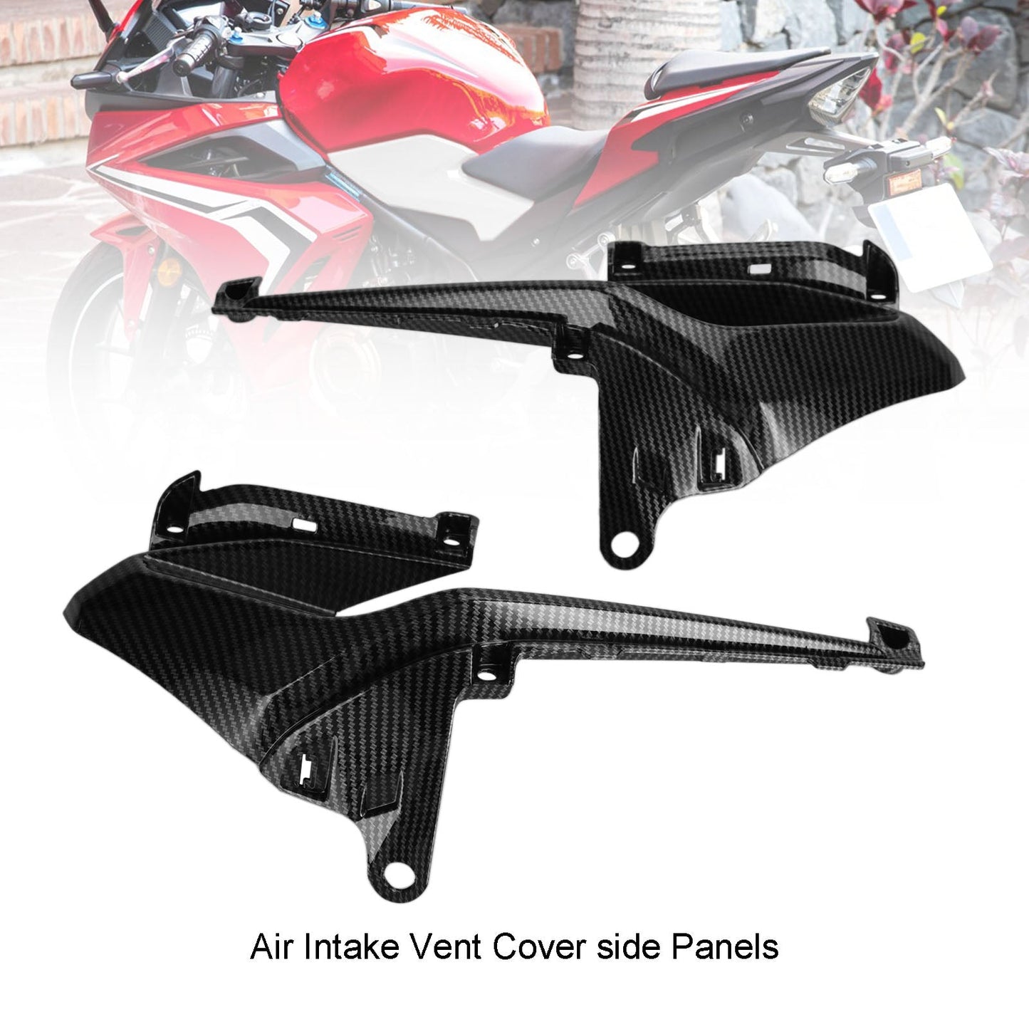 Paneles laterales de la cubierta de ventilación de entrada de aire compatibles con Honda CBR500R 2019-2021 Carbono