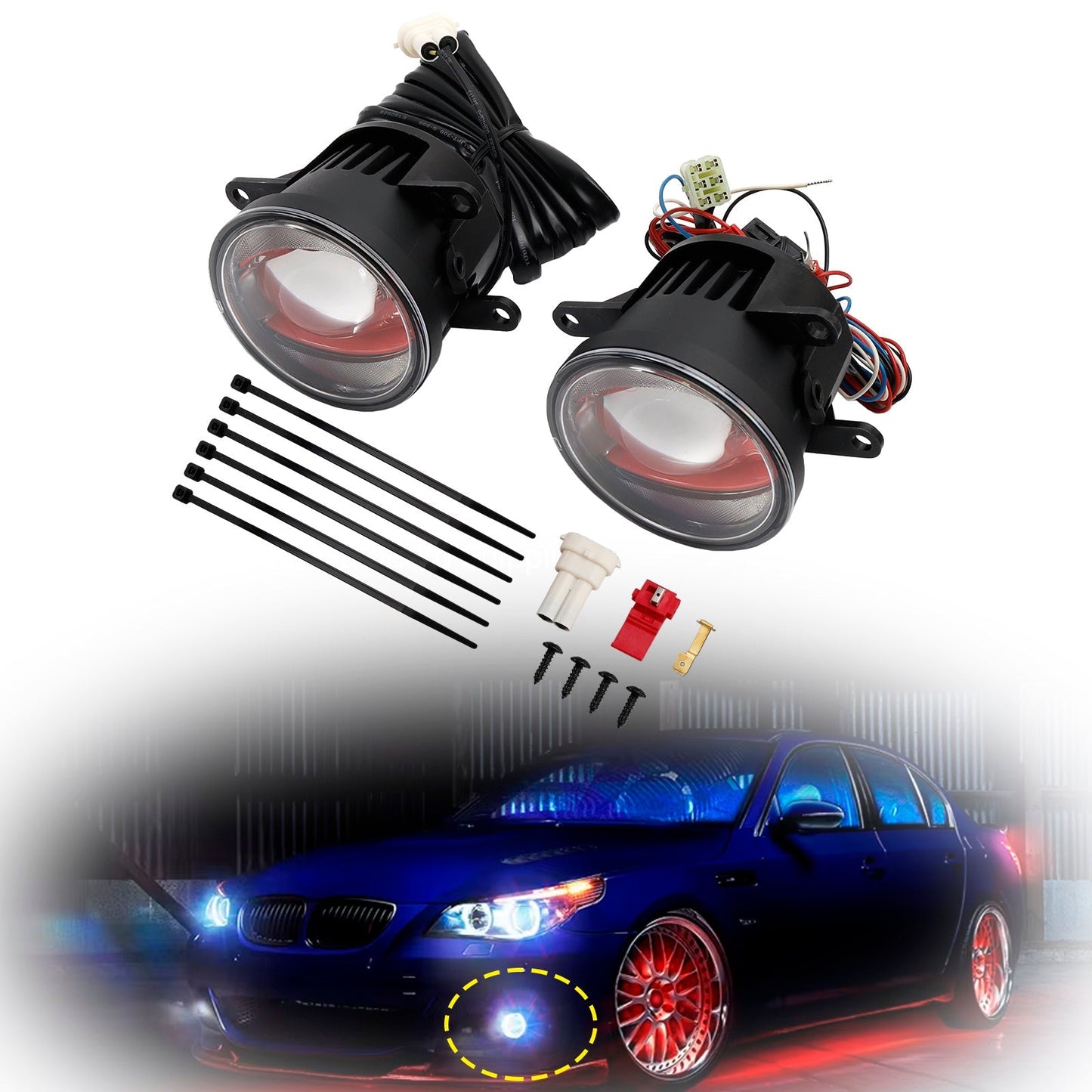 Phare de voiture OSRAM Ledtiving FOG DRL Édition rose 90 mm 6 000 K LED FOG103-Rose