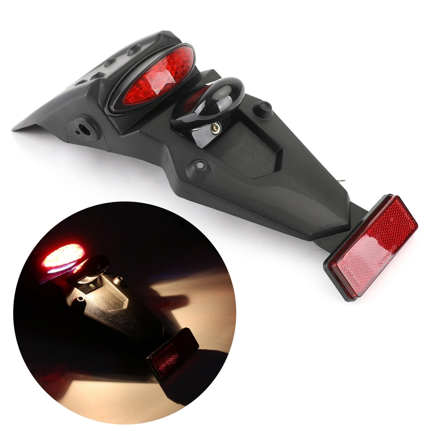 Luz trasera de freno LED para guardabarros trasero de motocross MX todoterreno, doble deporte, Pit Dirt Bike