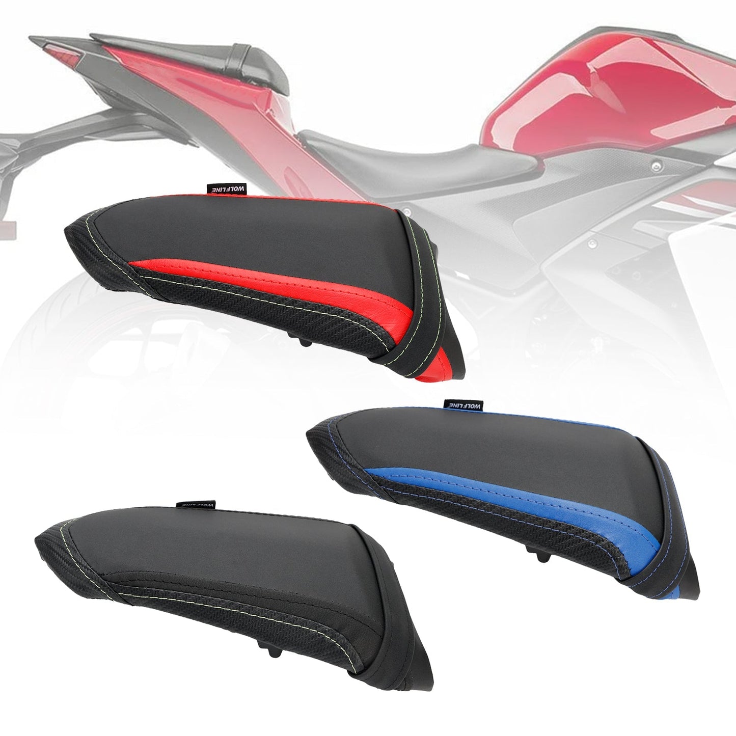 Coussin de siège passager arrière plat en polyuréthane pour Yamaha YZF-R7 2021-2022 YZF-R1, rouge