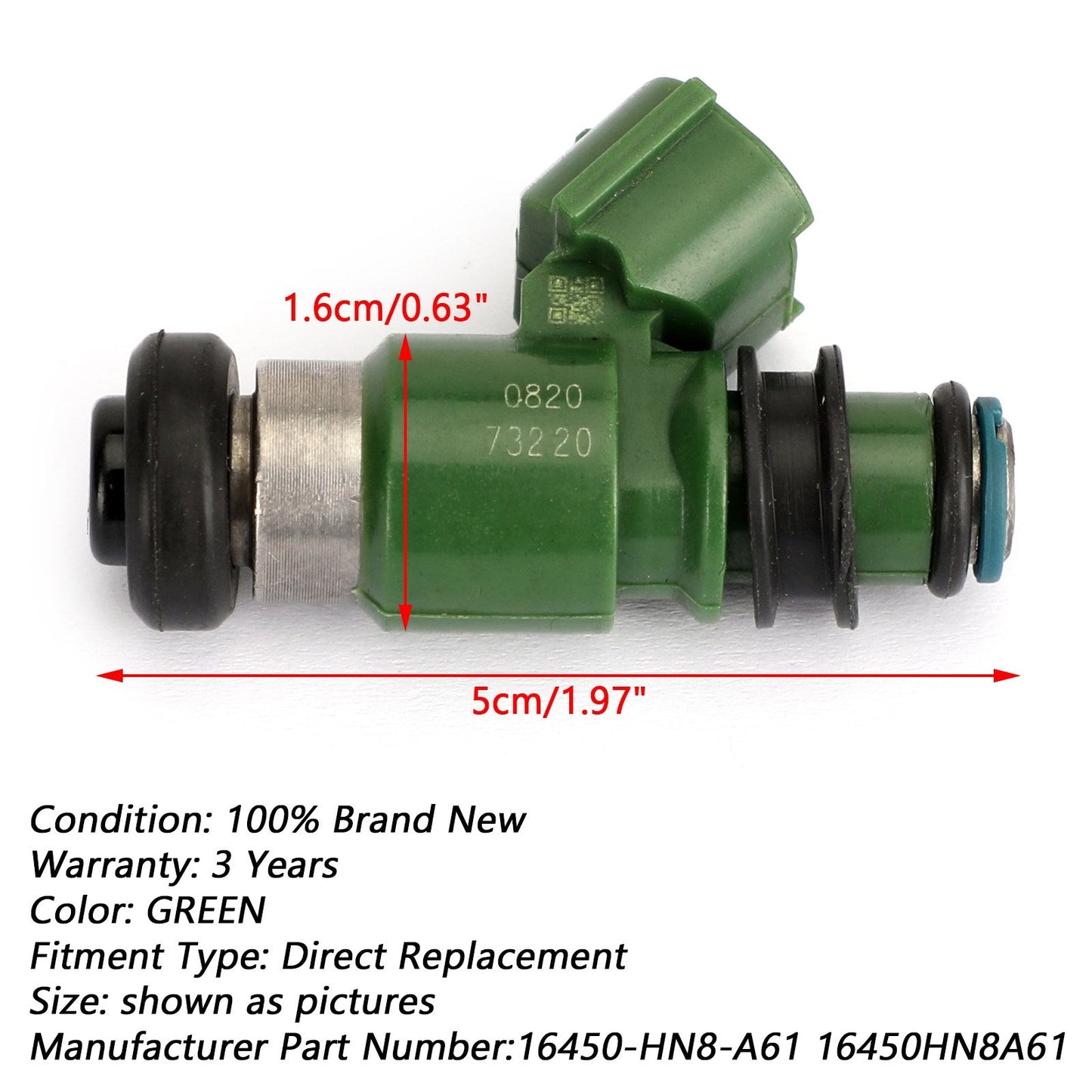 Inyector de combustible para Honda Rincon 680 2006-2014 16450-HN8-A61 16450HN8A61