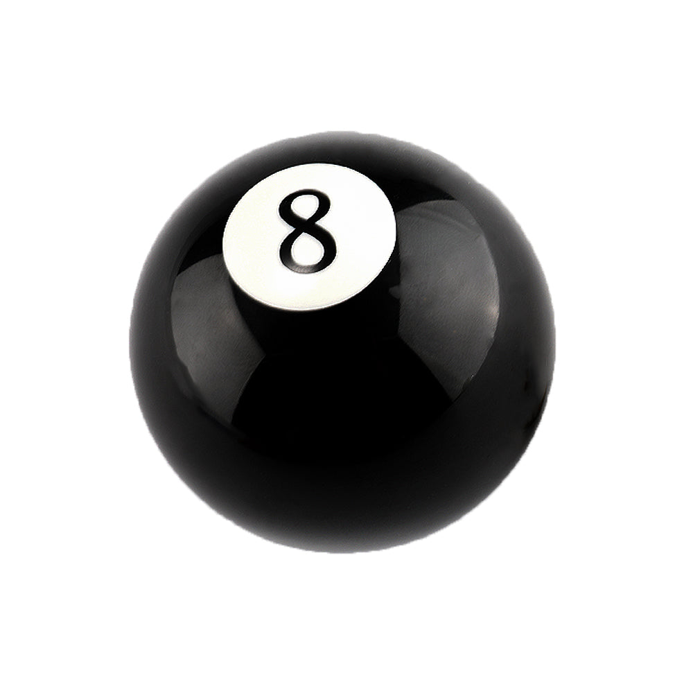 Pommeau de levier de vitesse universel rond noir en forme de boule de billard n° 8 avec 3 adaptateurs