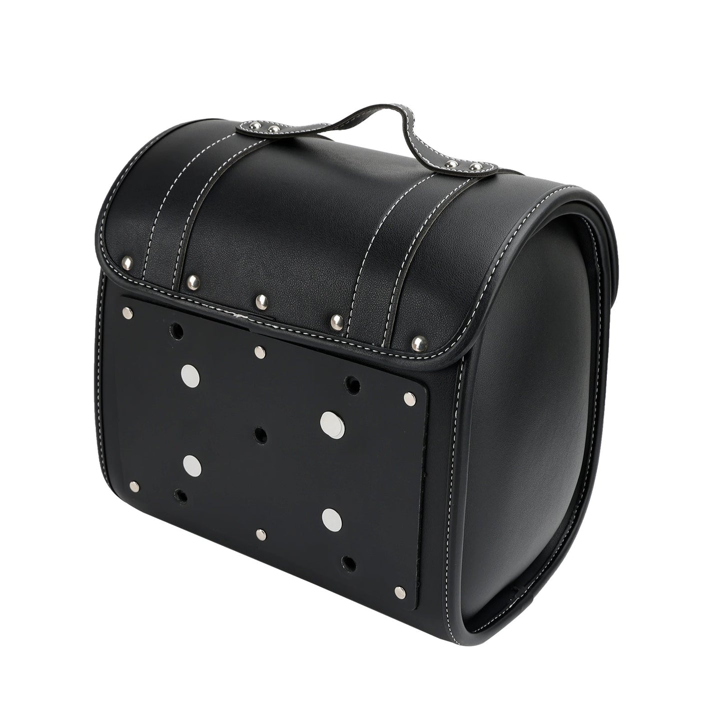 Bolsa de herramientas de almacenamiento lateral para alforjas, universal, de liberación rápida, de poliuretano, para motocicleta, color marrón