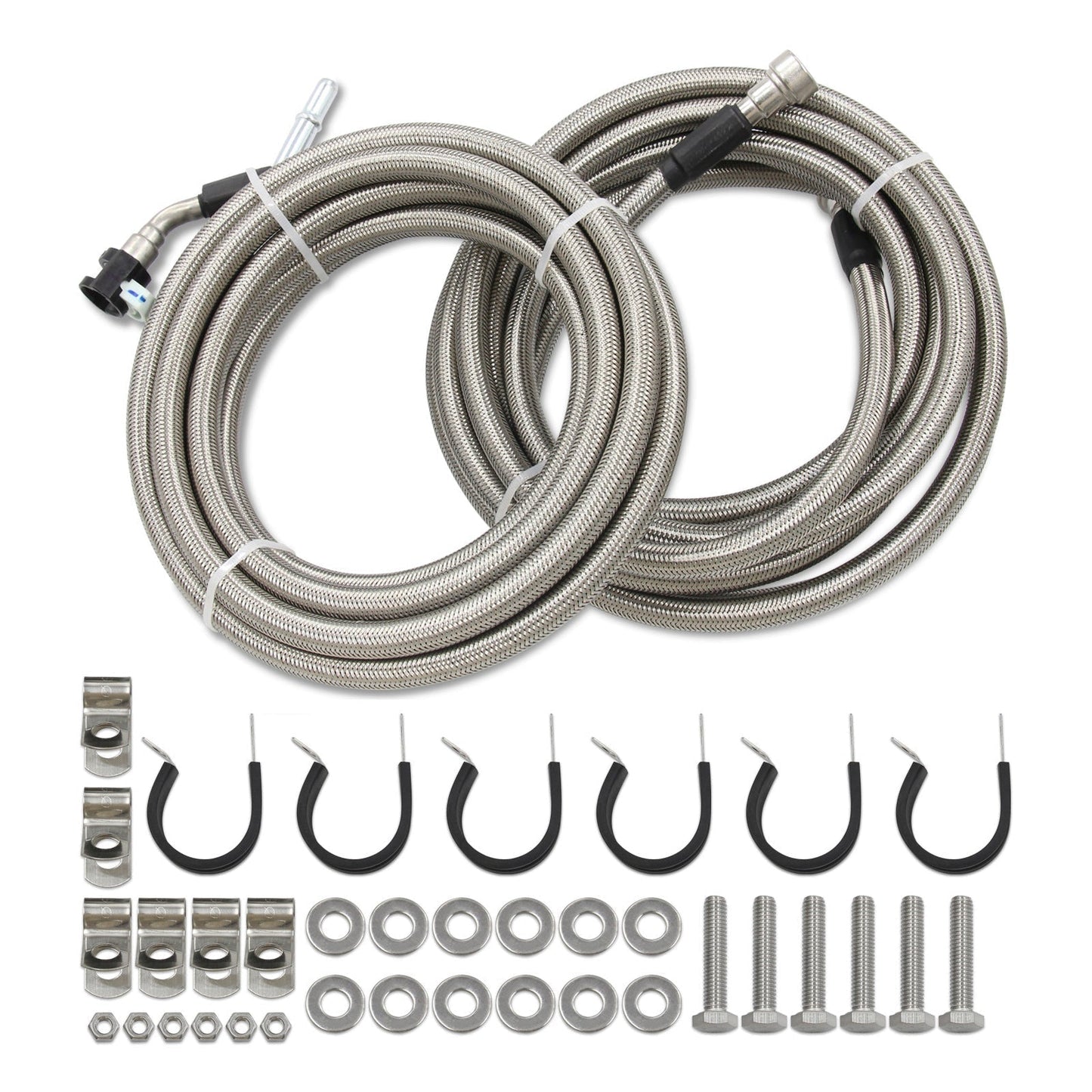 2007-2008 PontiacG5 2.4L l4 Stainless Steel Braided Fuel Line Kit Quick Fix QFF0015SS