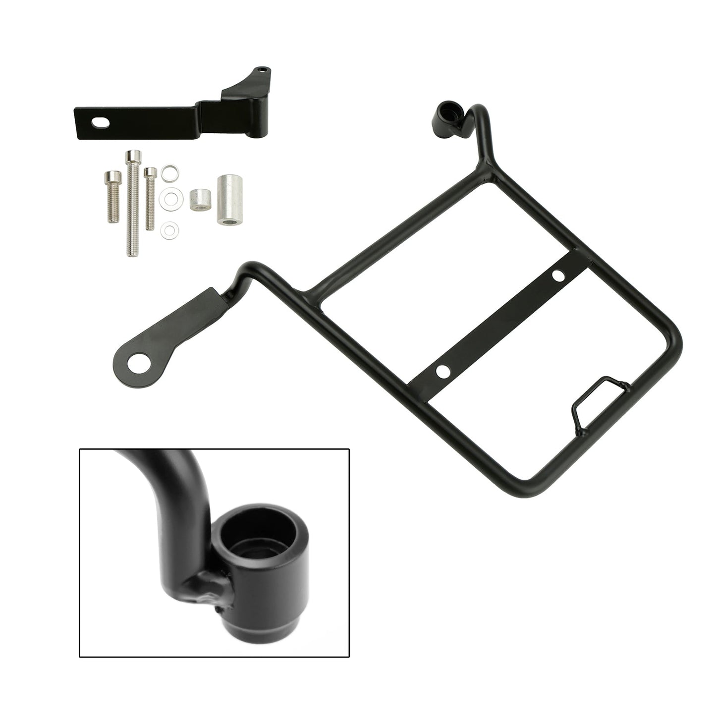 Soporte de montaje para alforja lateral, color negro, compatible con Honda CROSS CUB SUPER CUB, lado derecho.