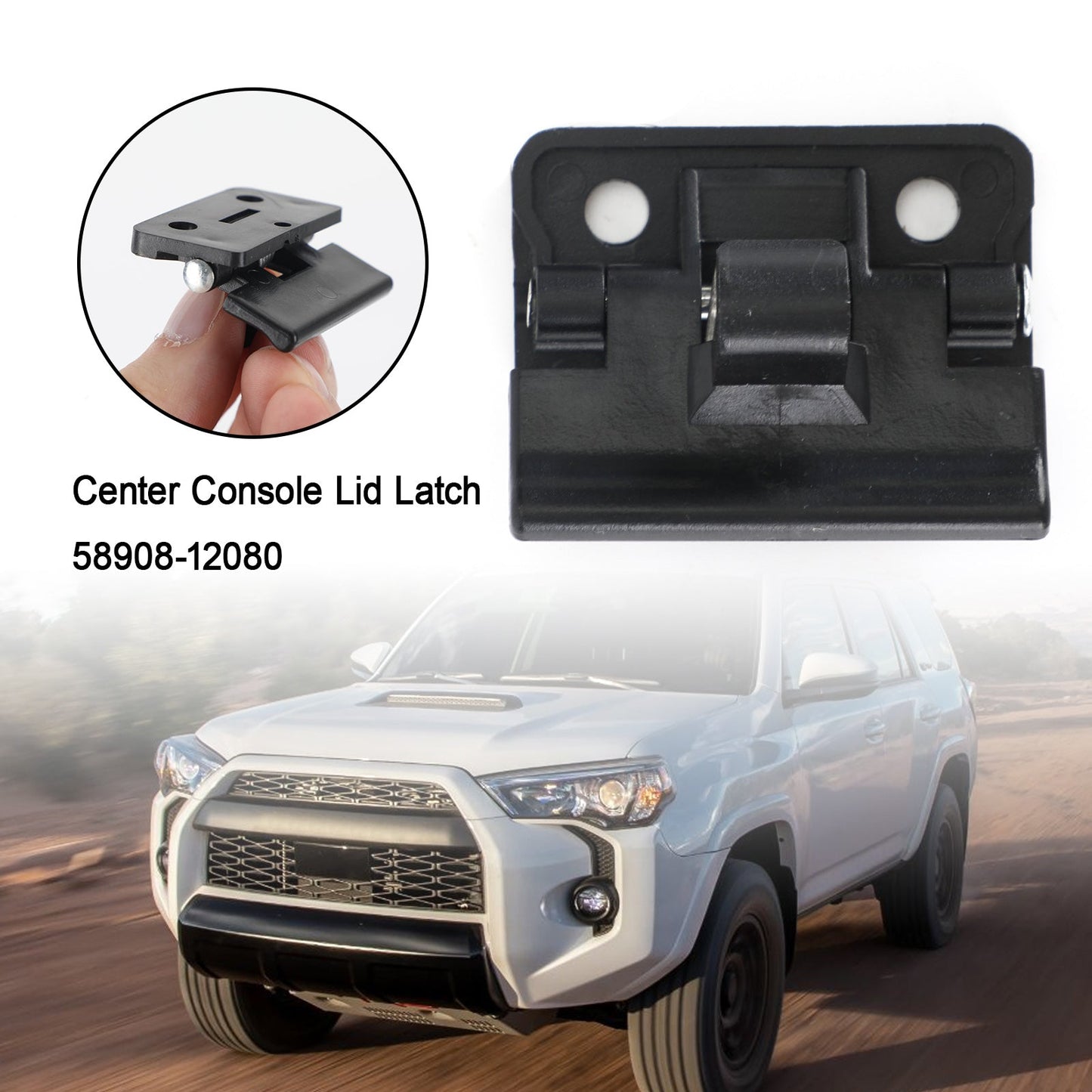 Loquet de couvercle de console centrale pour Toyota 4Runner, Land Cruiser, Lexus Scion, 58908-12080