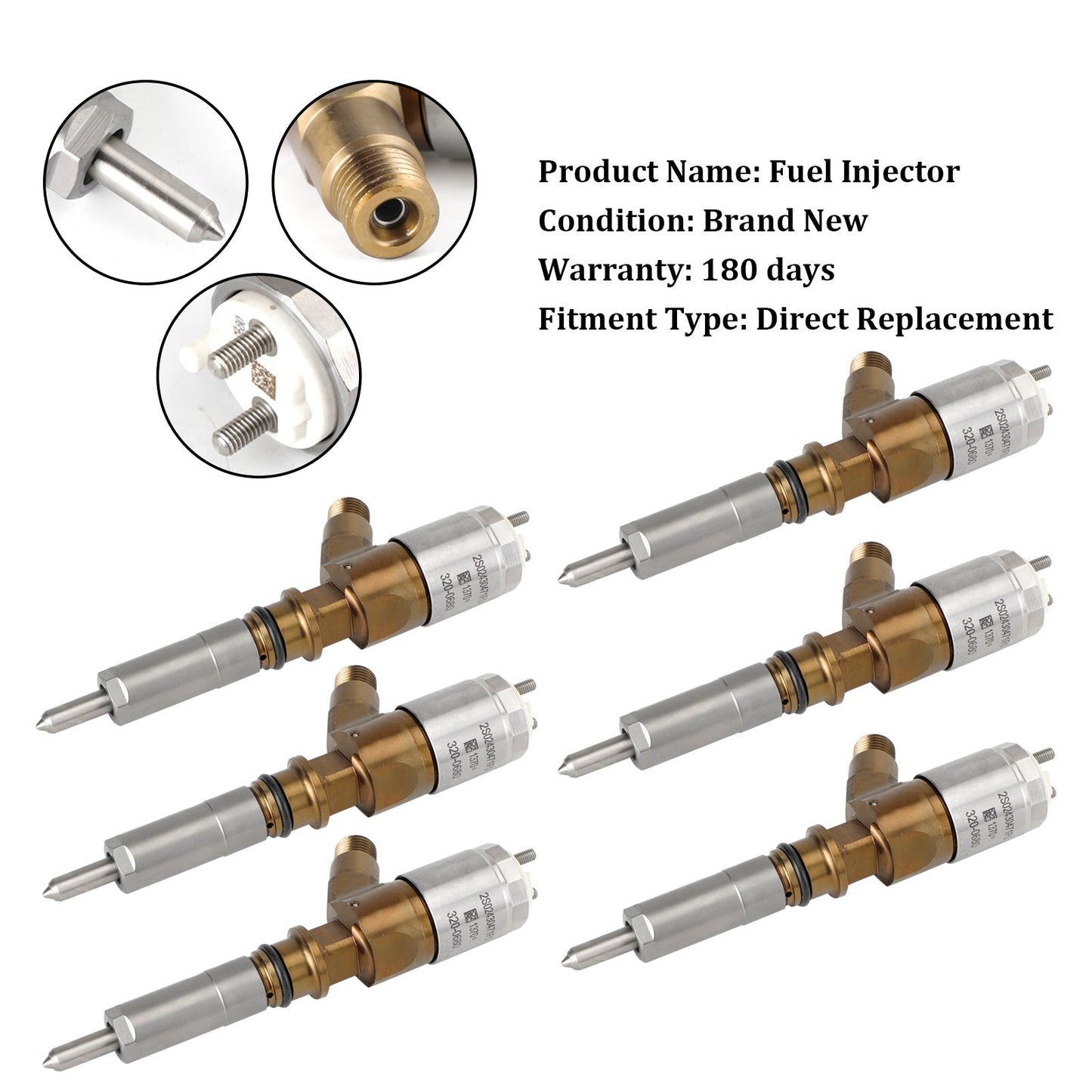 Inyectores de combustible Caterpillar Perkins C6.6 (6 piezas) 2645A747 320-0680