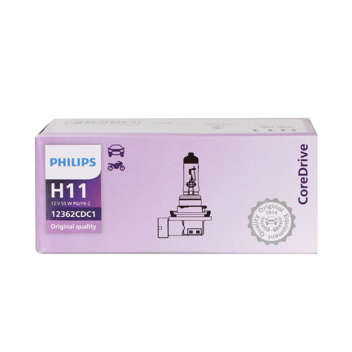 Ampoule halogène H11 pour phare Philips CoreDrive 12362CDC1 12 V 55 W PGJ91-2