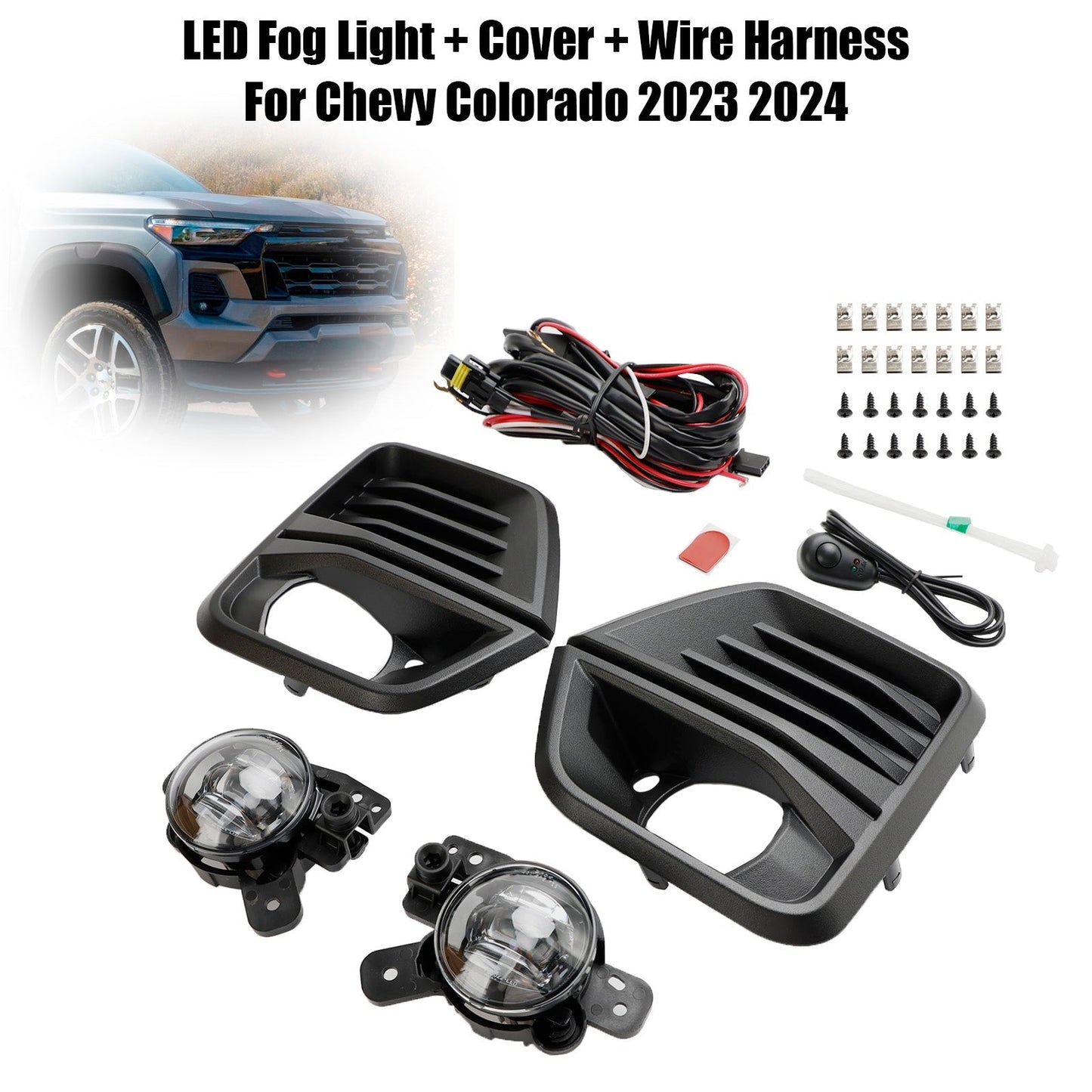 Ensemble de phares antibrouillard à LED pour pare-chocs avant Chevrolet Colorado 2023-2024 avec DOT SAE 42737706 42737708