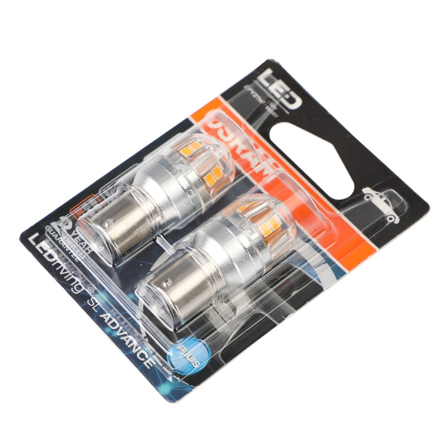 2 ampoules auxiliaires LED OSRAM 9456Y pour voiture PY21W 12V2.5W BAU15s