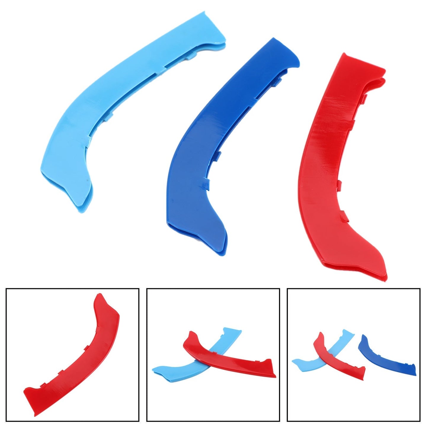 Bandes de protection de calandre avant tricolores pour BMW Série 3 2009-2012