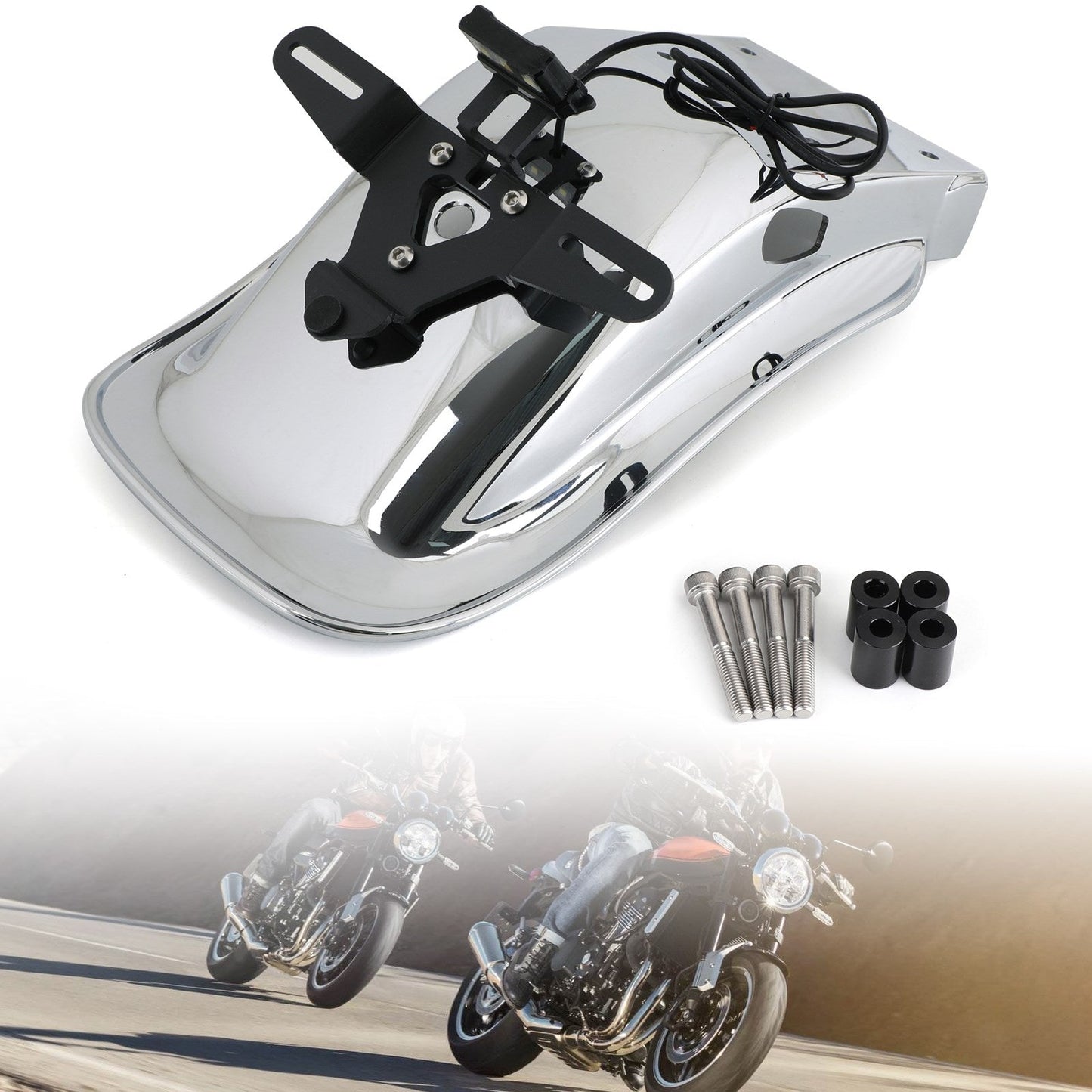 Motorcycle Rear Fender Mudguard For For Kawasaki Z900 RS Z900RS Cafe 18-22 Chrome