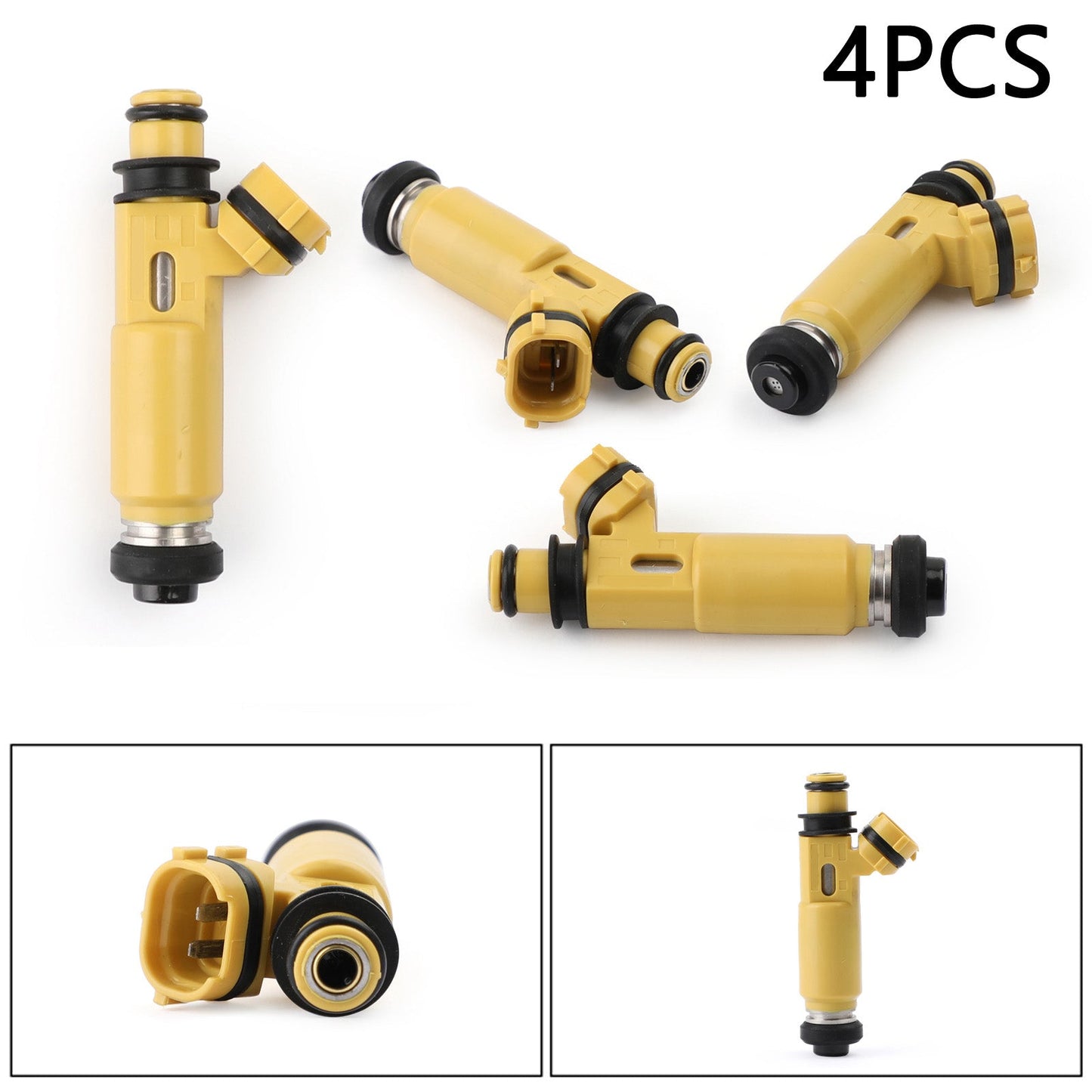 4PCS 40Cc 4-Hole Yellow Denso Fuel Injectors 195500-4450 Mazda (04-08 Rx-8)