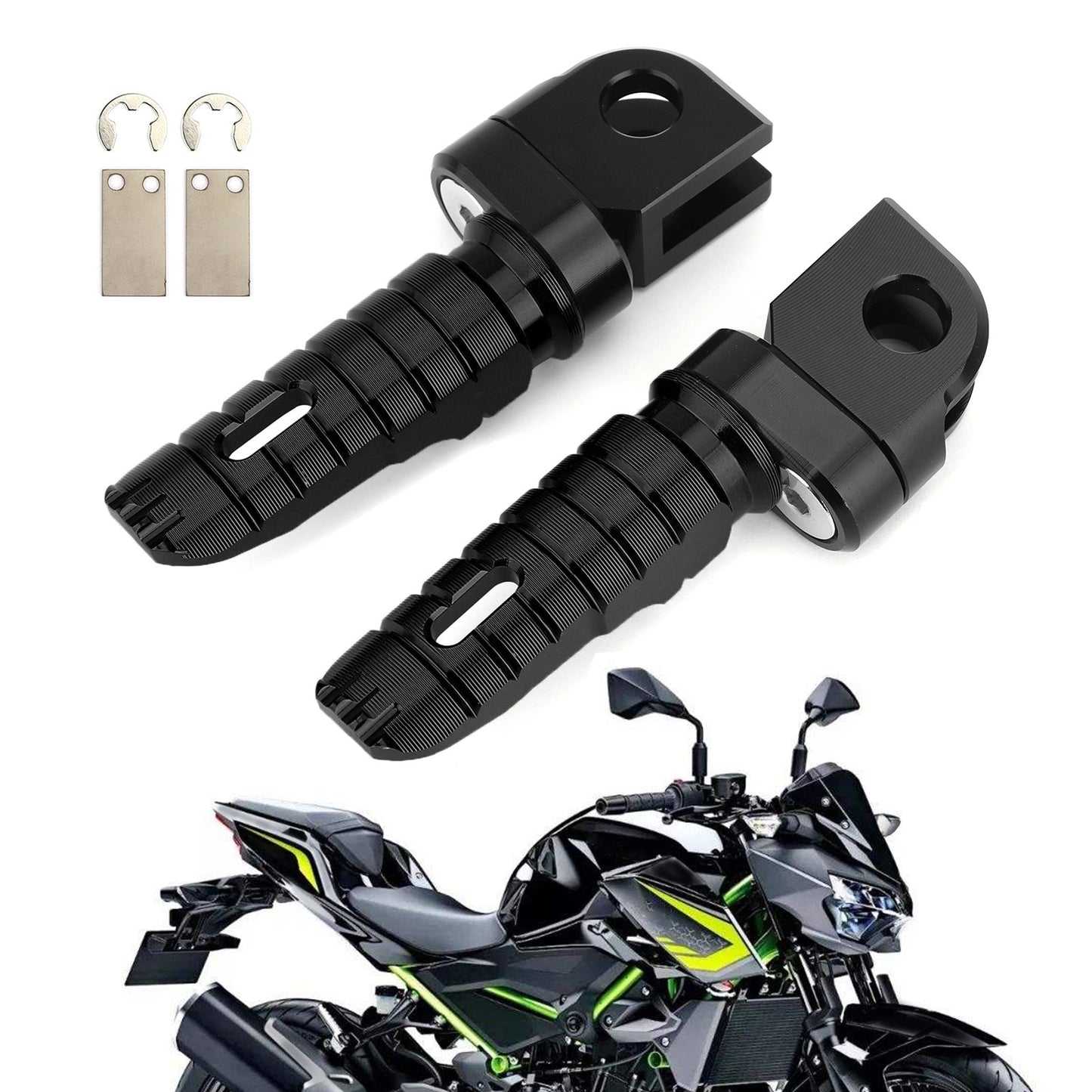 19-20 KAWASAKI Z400 Front Footrests Foot Peg Black