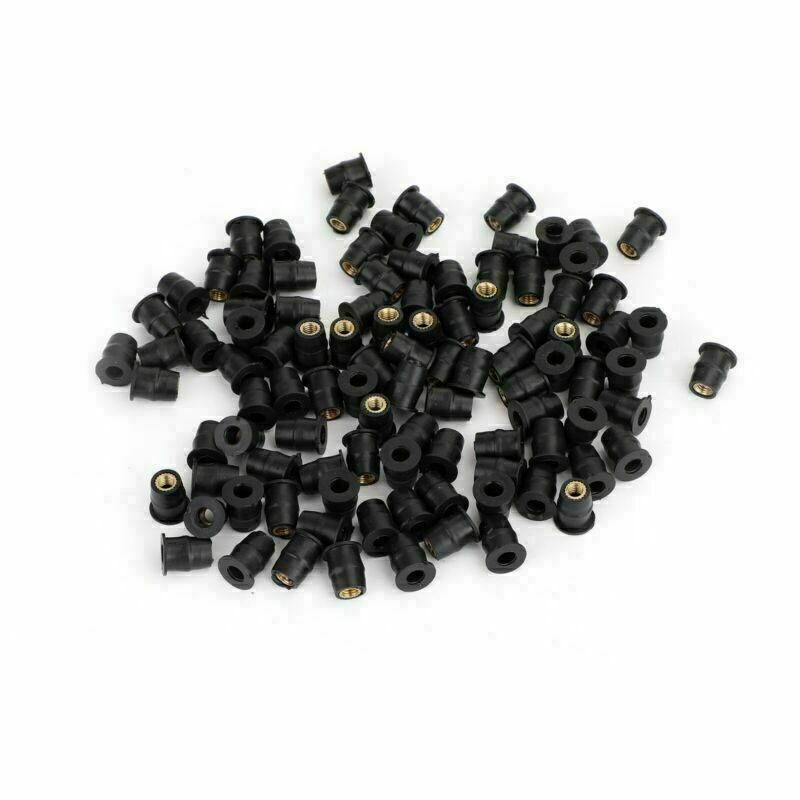 Écrous de puits en caoutchouc M5 10-32 pour pare-brise et carénage, 3/8" (5 mm), lot de 100