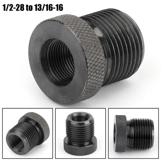 1/2-28 to 13/16-16 Automotive Thread Adapter - Black 1/2x28 to 13/16x16