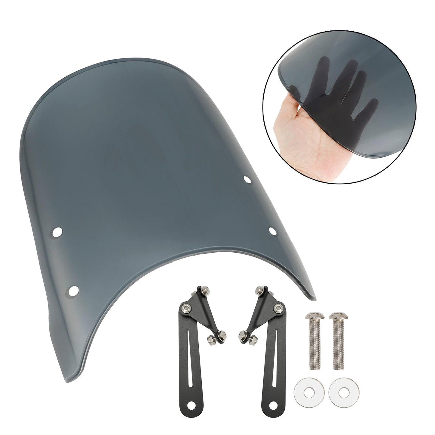 Pare-brise gris Bobber pour Moto Guzzi V7 Classic 16-23 et V9 18-23