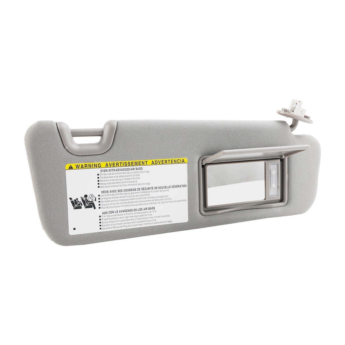 Pare-soleil droit avec vanité gris clair pour Toyota Highlander 2014-2019 74310-0E074-B0