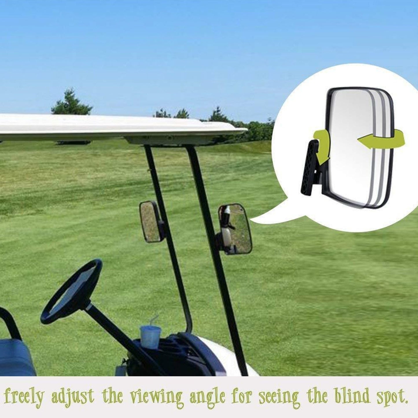 1 paire de rétroviseurs latéraux Club Car EZ-GO pour voiturette de golf Yamaha