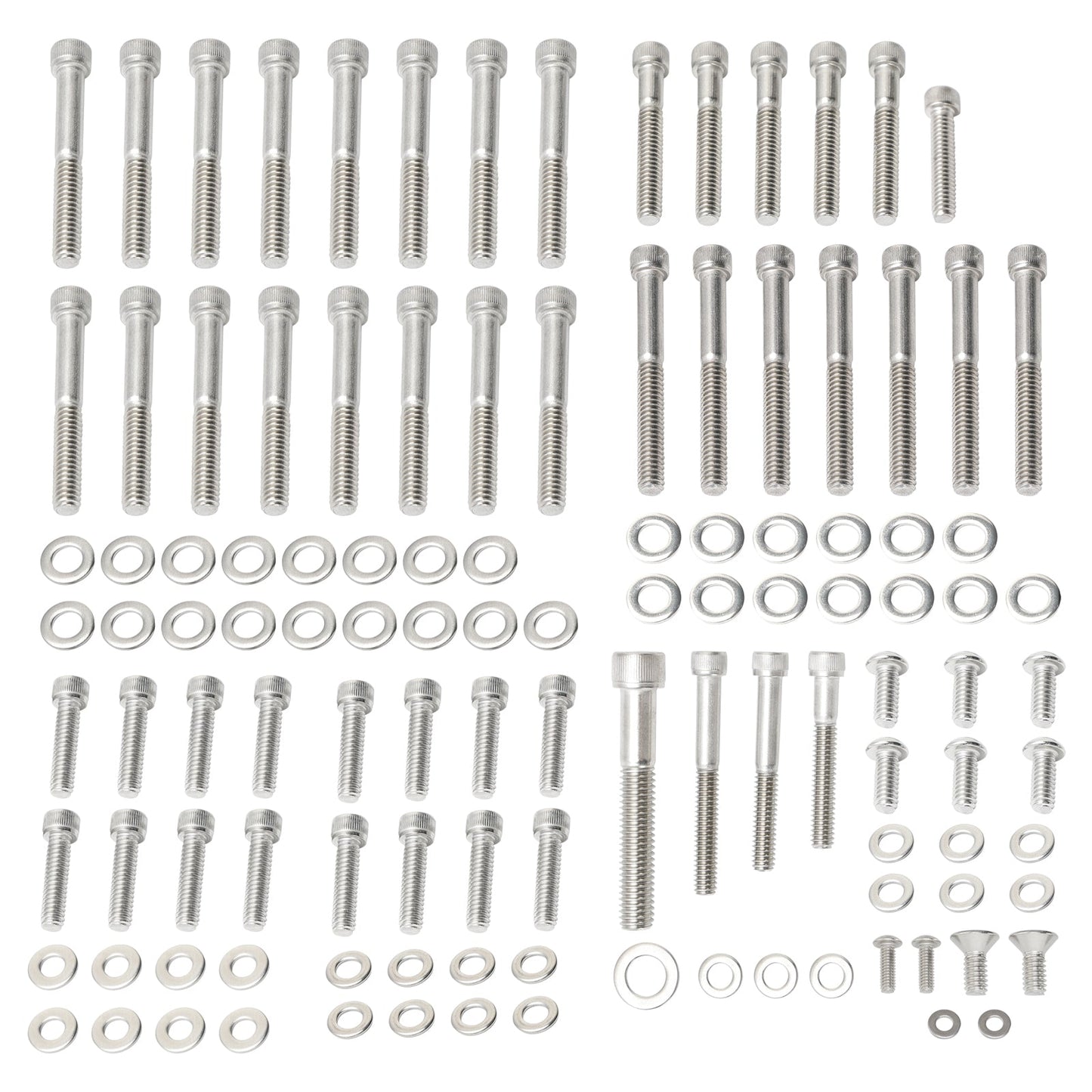 Kit de 116 vis Allen et rondelles pour capots moteur Sportster XL 883/1200 2004+