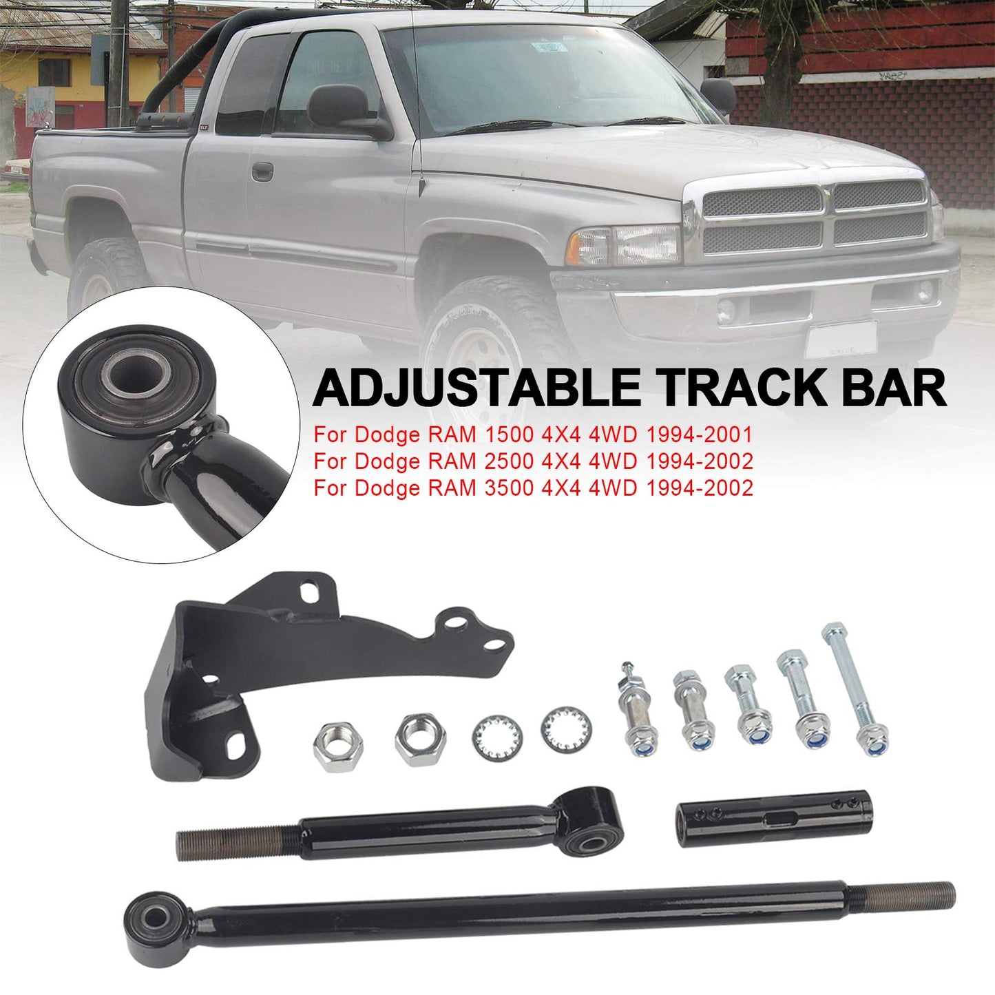 Front Adjustable Track Bar 0-4" Lift Fit Dodge Ram 2500 3500 4WD 1994-2002