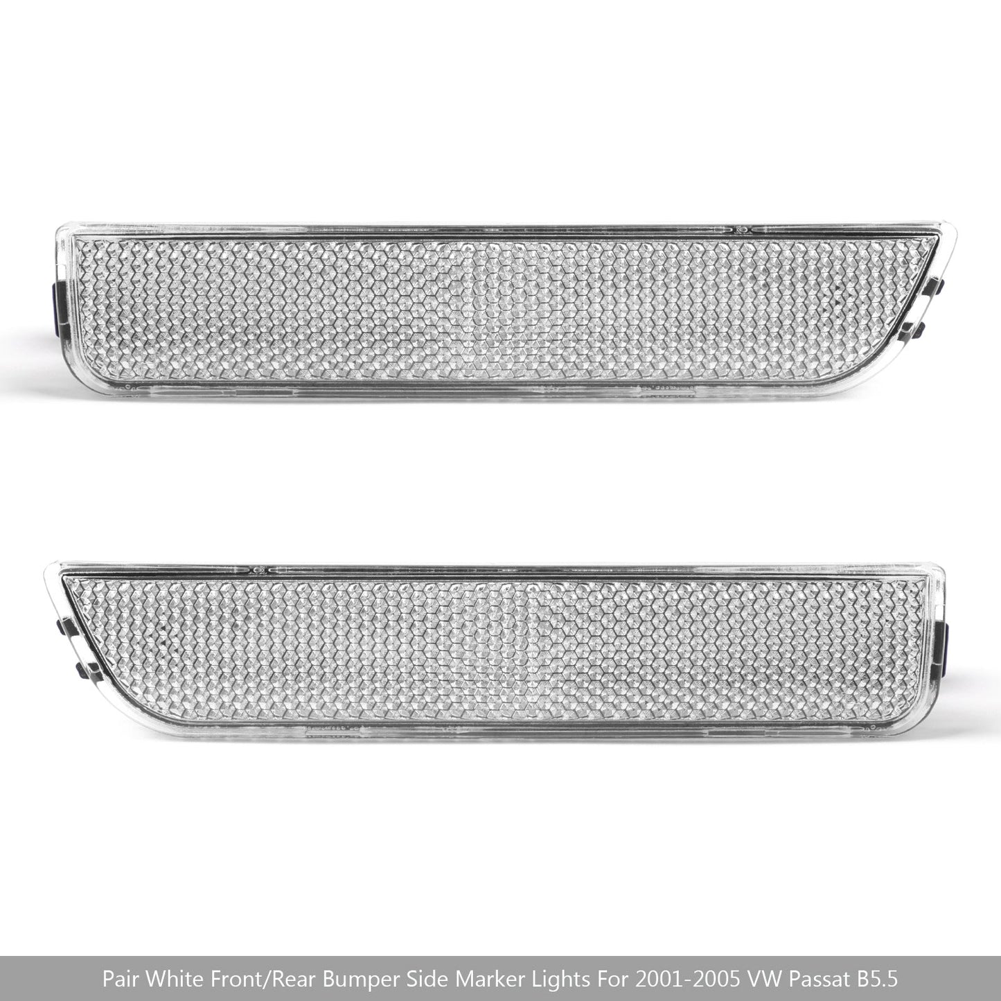 Paire de feux de gabarit latéraux blancs pour pare-chocs avant (2001-2005) pour VW Passat B5.5