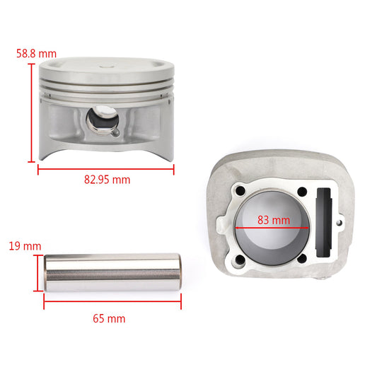 STD 83mm 348cc Yamaha Cylinder Piston Gasket Top End Kit Set Fit For Yamaha Raptor 350 (YFM350R) 04-13 Bruin 350 4x4 (YFM350FA) 04-06