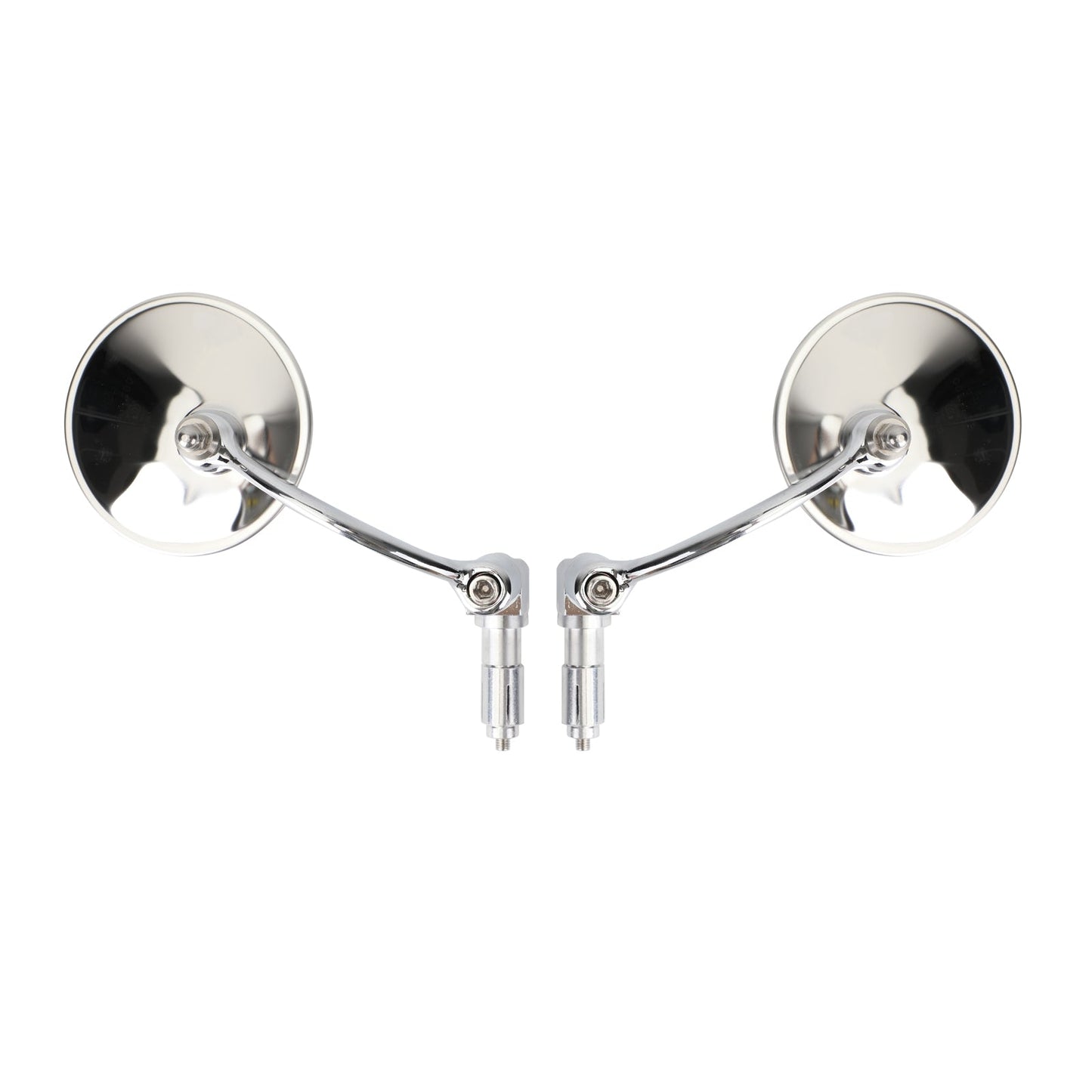 Rétroviseurs chromés ronds pour guidon de Cafe Racer Cruiser
