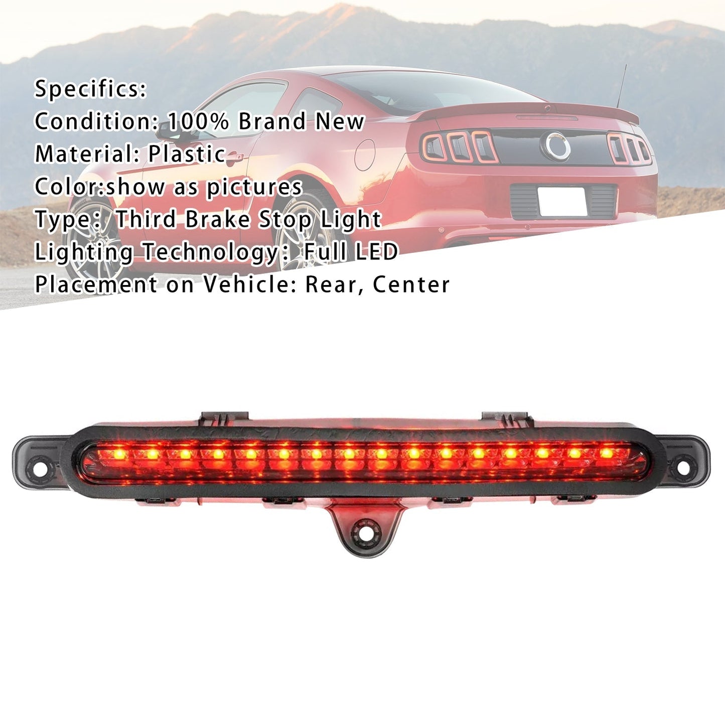Feu stop arrière à LED rouge pour Ford Mustang 2010-2014 T20A008-EHS1 AR3Z13A613A