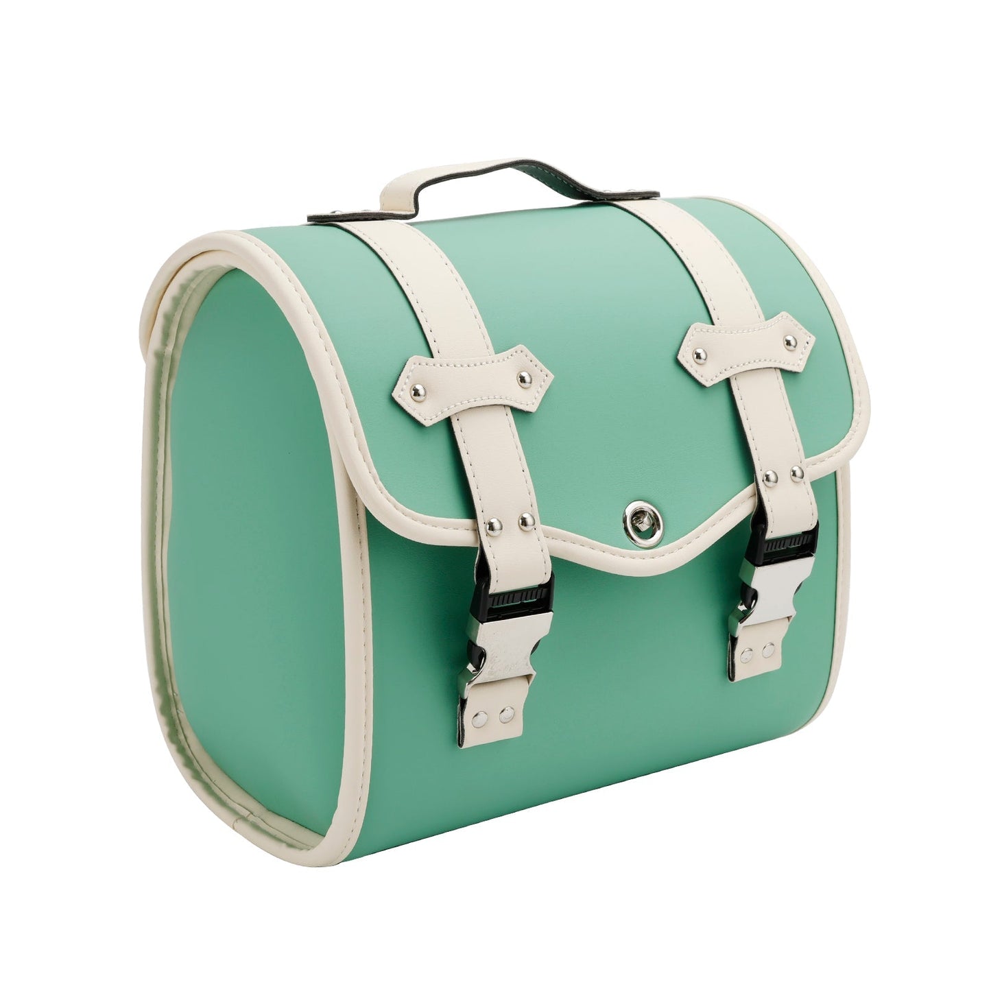 Bolsa de herramientas de almacenamiento lateral para alforjas, universal, de liberación rápida, de poliuretano, para motocicleta, color marrón