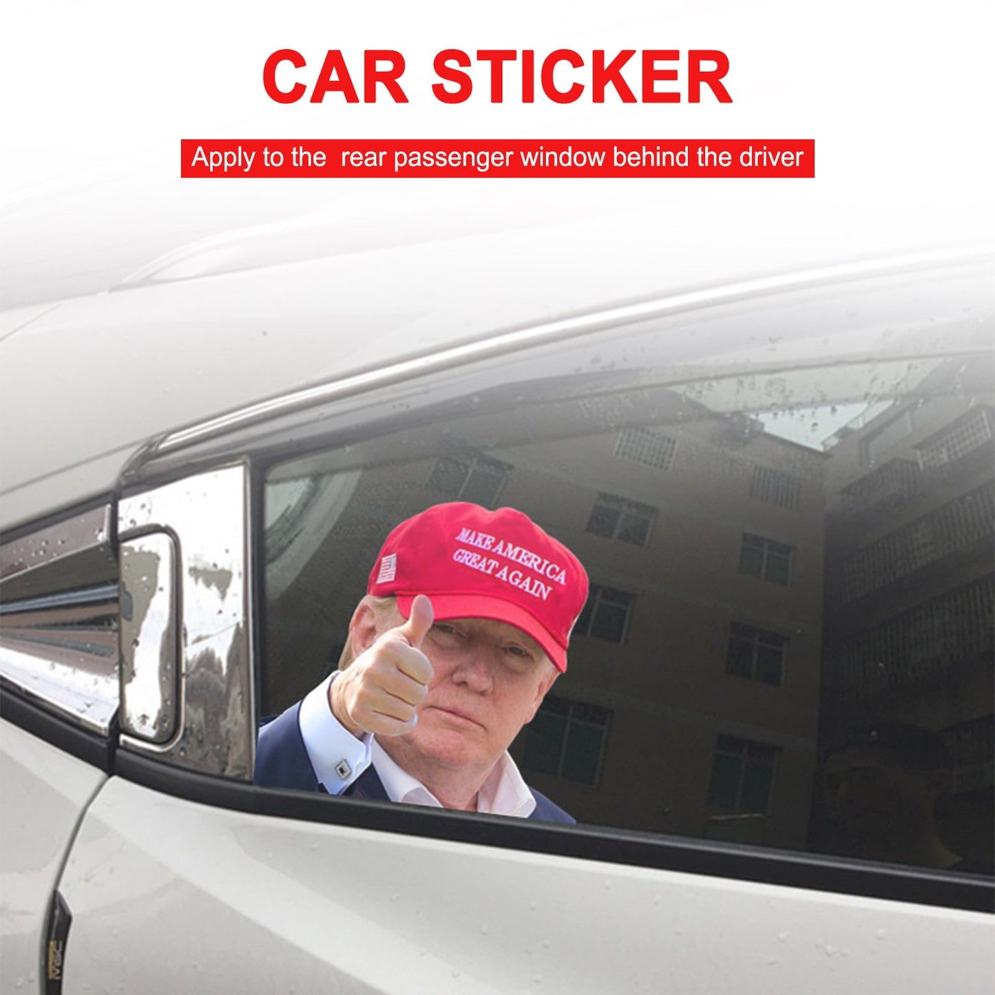 Autocollant pour vitre de voiture, taille réelle, passager, voyage avec le président Trump 2020 R