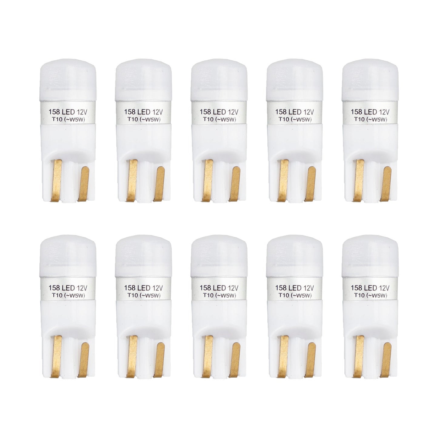 Lot de 10 ampoules LED rétrofit HELLA 158 W LED/T10 W5W 12 V 1 W W2.1X9.5D 6 000 K