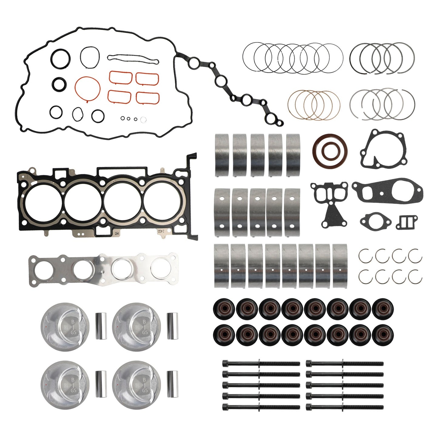 2014-19 For Hyundai Tucson 4-Door 2.4L G4KJ Engine Rebuild Pistons Gasket Overhaul Kit 2102025120 2102025150