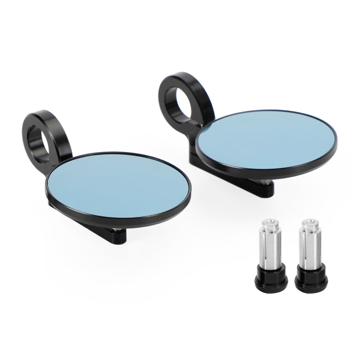 Paire de rétroviseurs universels pour guidon de 22,2 à 2,5 cm, ronds, en aluminium noir