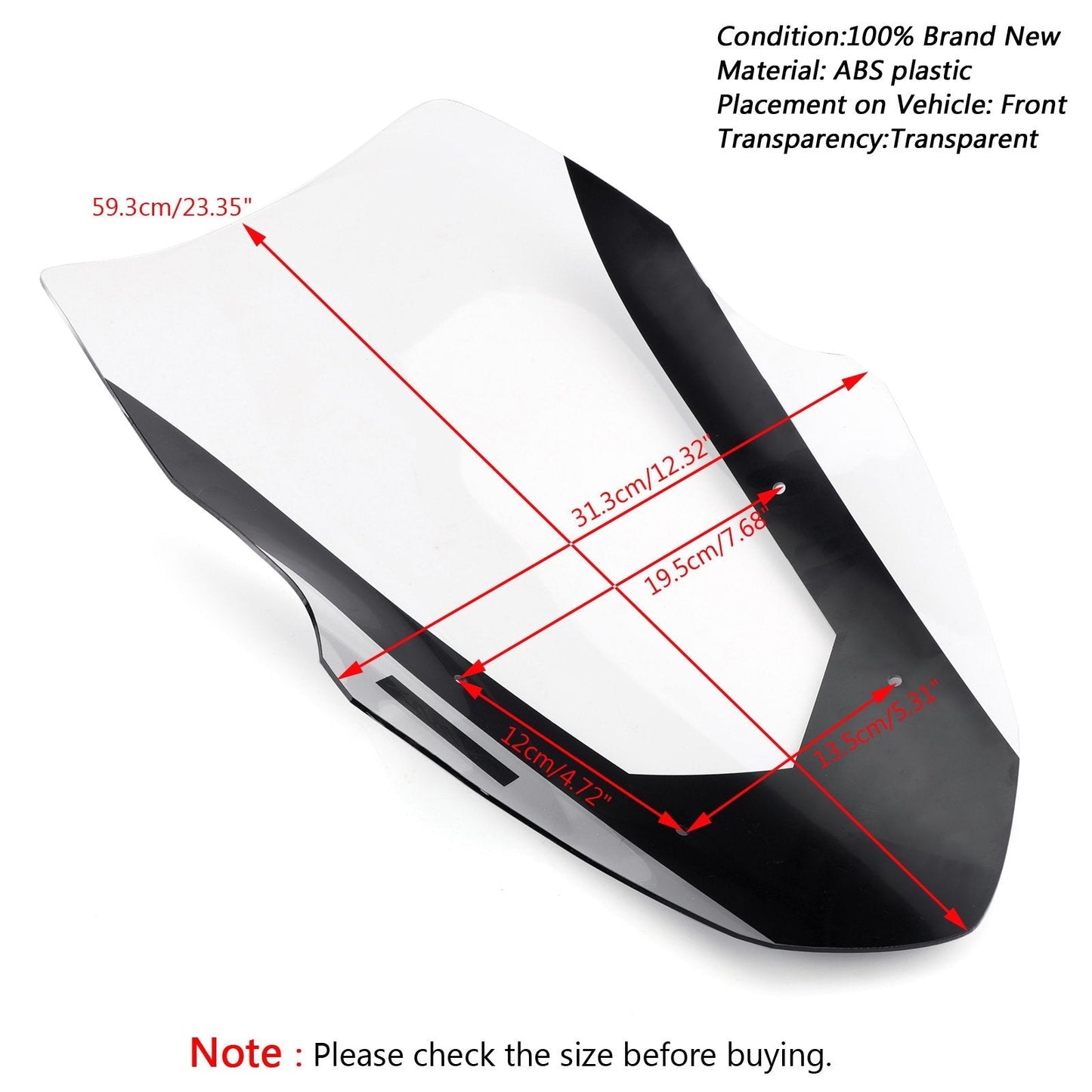 Pare-brise ABS transparent pour Yamaha NMAX155 (2016-2018)