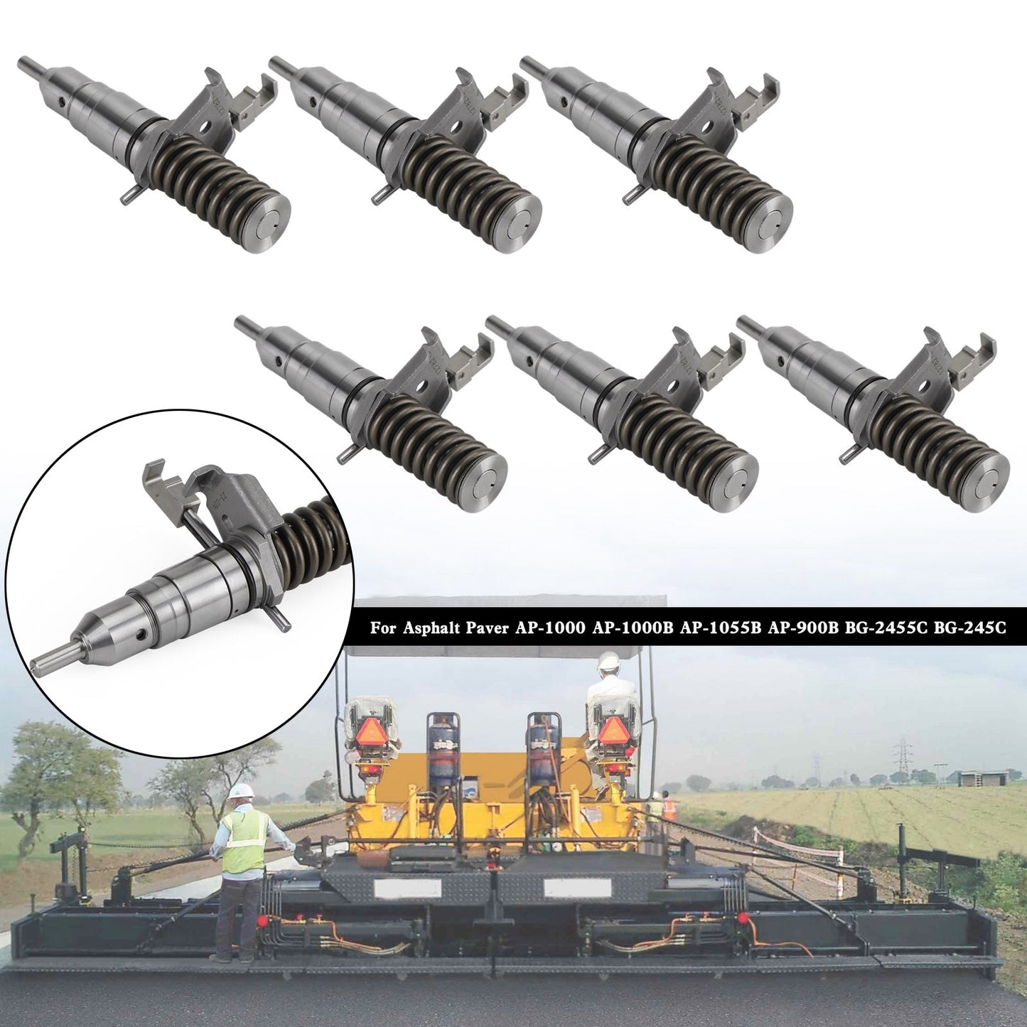 6PCS Fuel Injectors 1278216 127-8222 127-8205 0R-8682 fit Caterpillar 3116 3114