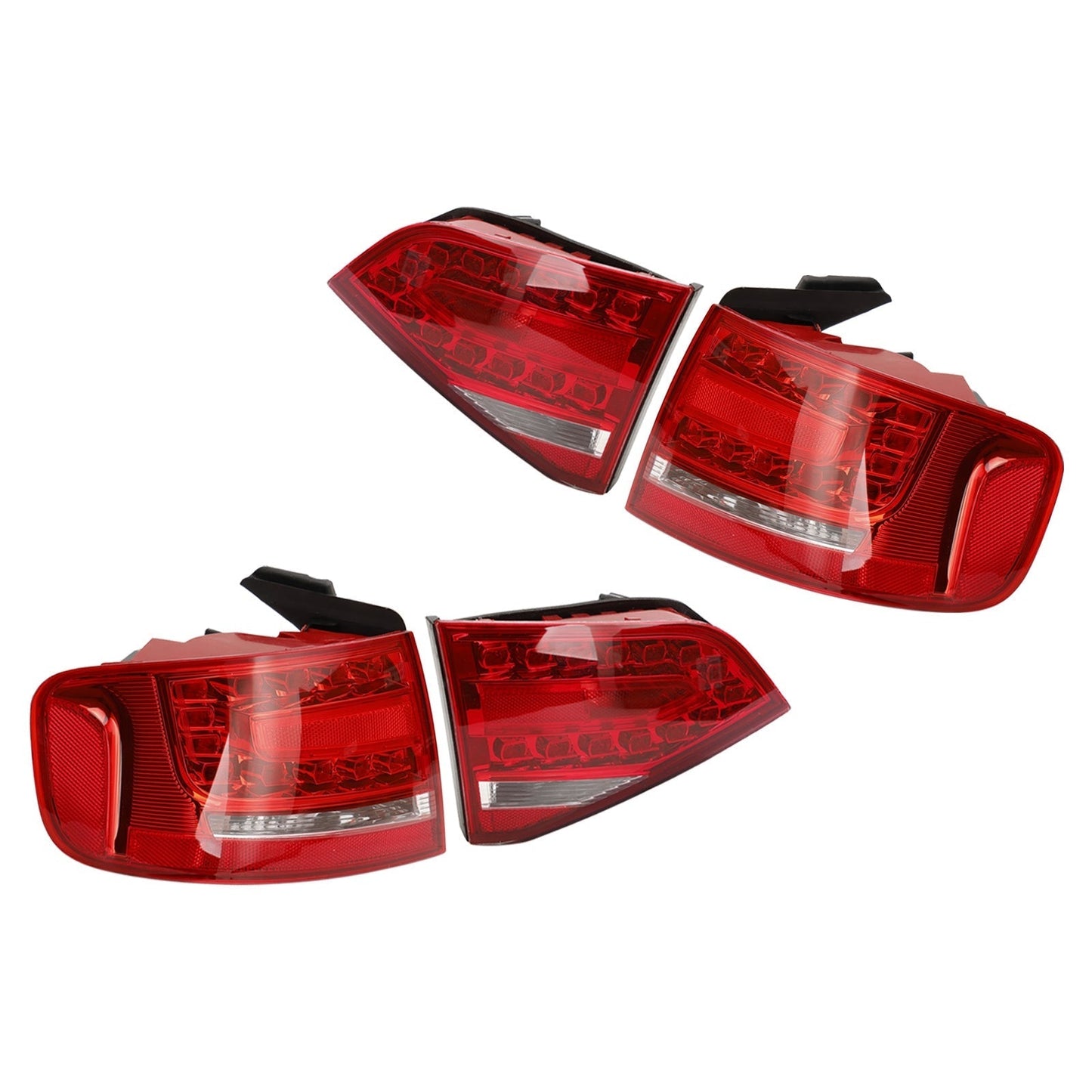2009-2012 Audi A4 S4 Sedan A4 4PCS 8K5945093K 8K5945096K Outer+Inner Trunk LED Tail Light Lamp
