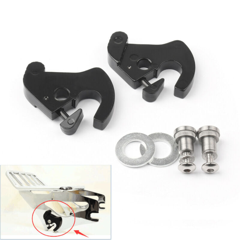 Kit de loquets rotatifs avec serrure pour Harley Sportster Softail Touring Noir