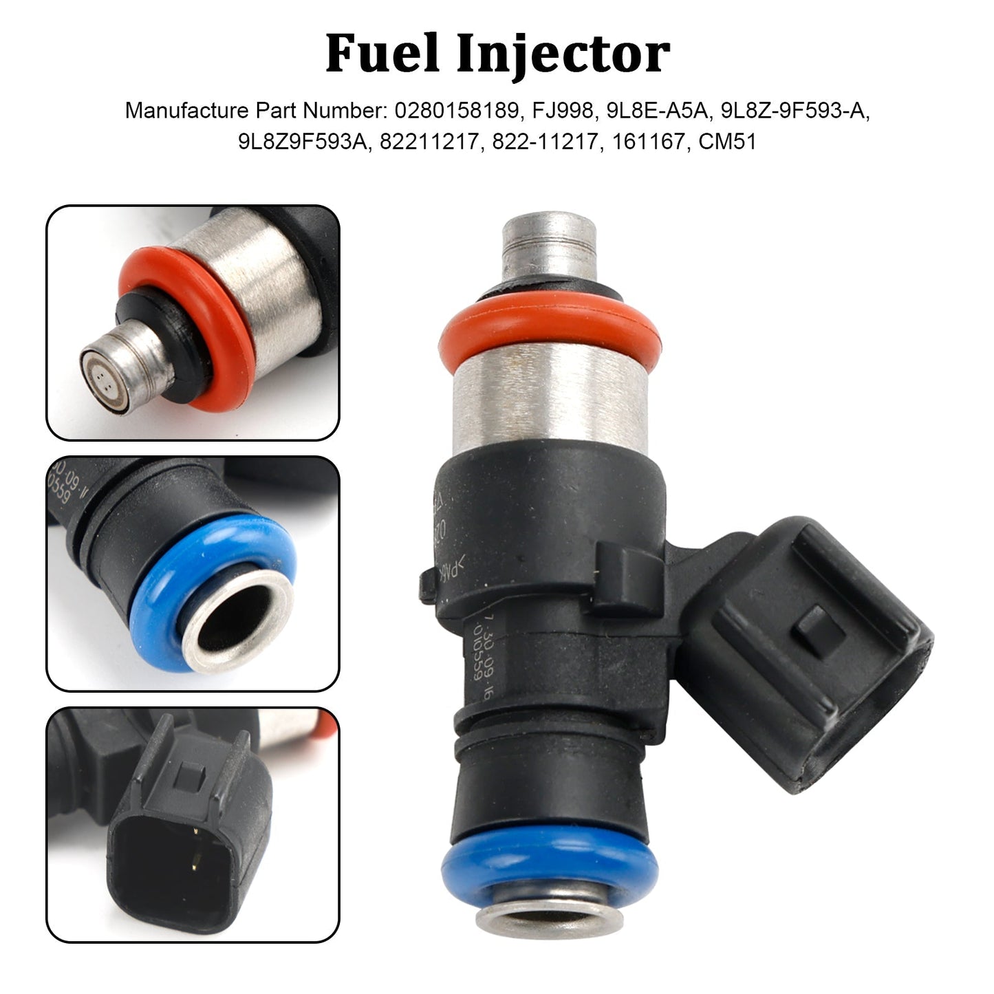 Inyector de combustible para Ford Escape Fusion 3.0L (2009-2012), 1 unidad, 0280158189 FJ998 9L8E-A5A
