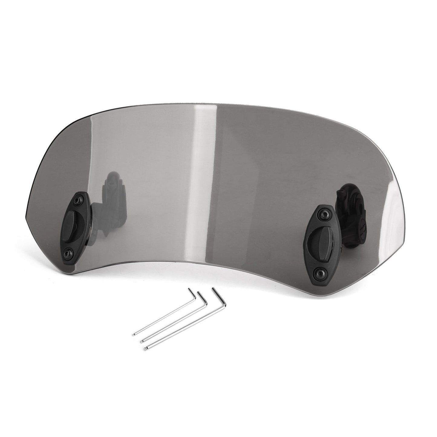 Extension de pare-brise réglable à clipser pour moto, déflecteur de vent gris