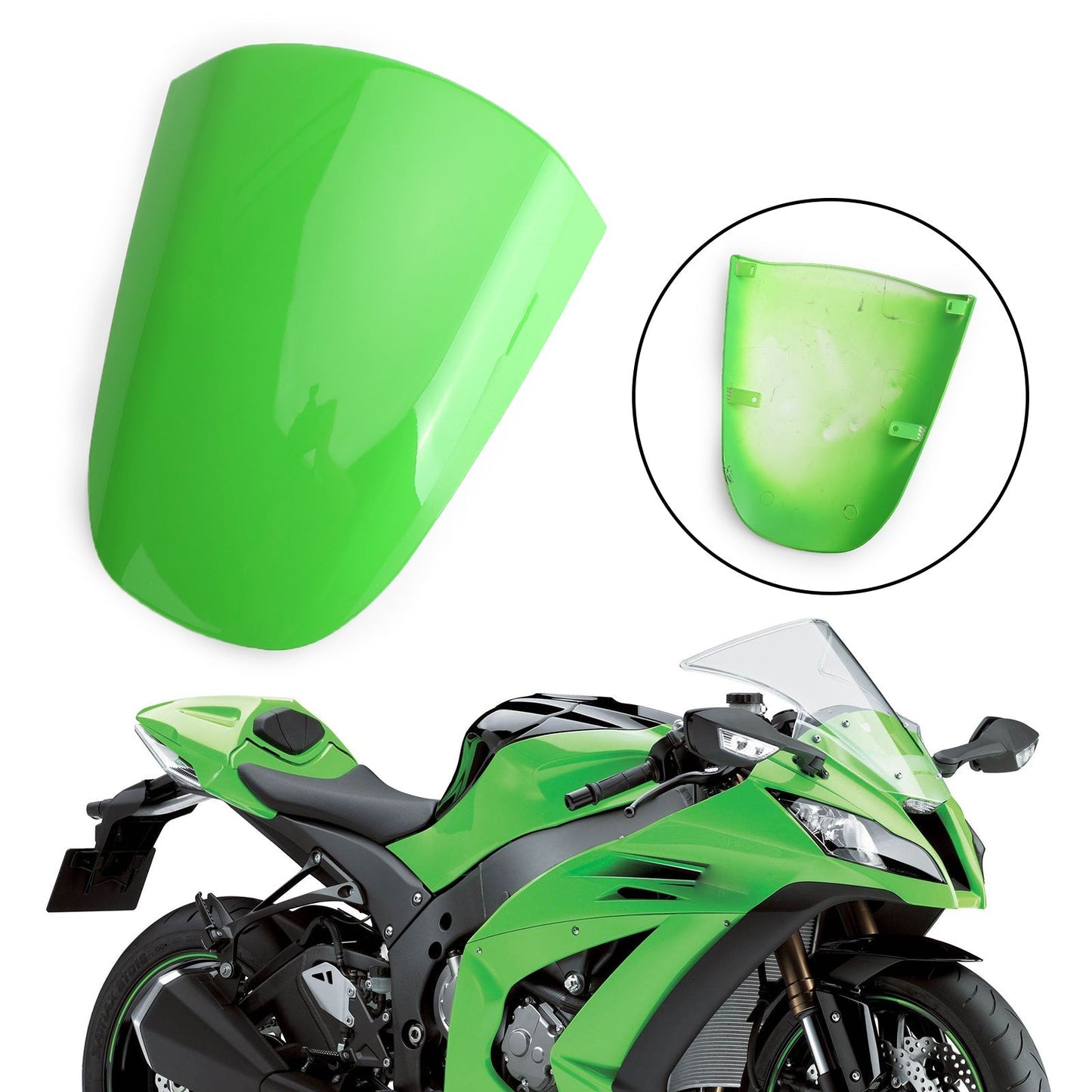 Capot de carénage de siège arrière en ABS pour Kawasaki Ninja ZX12R 2000-2008, vert
