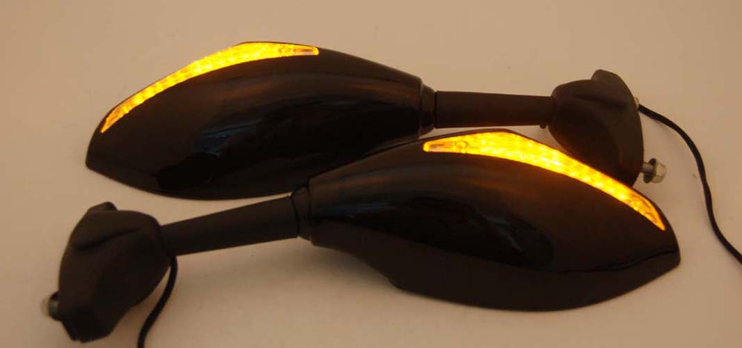 Rétroviseurs LED universels pour motos, clignotants, pour Honda, Kawasaki, Suzuki et Yamaha