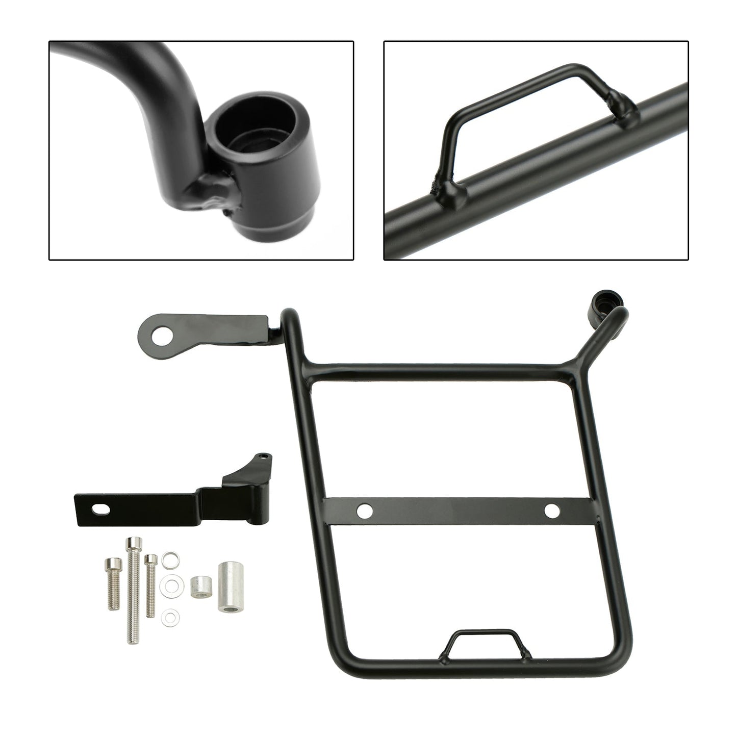Soporte de montaje para alforja lateral, color negro, compatible con Honda CROSS CUB SUPER CUB, lado derecho.