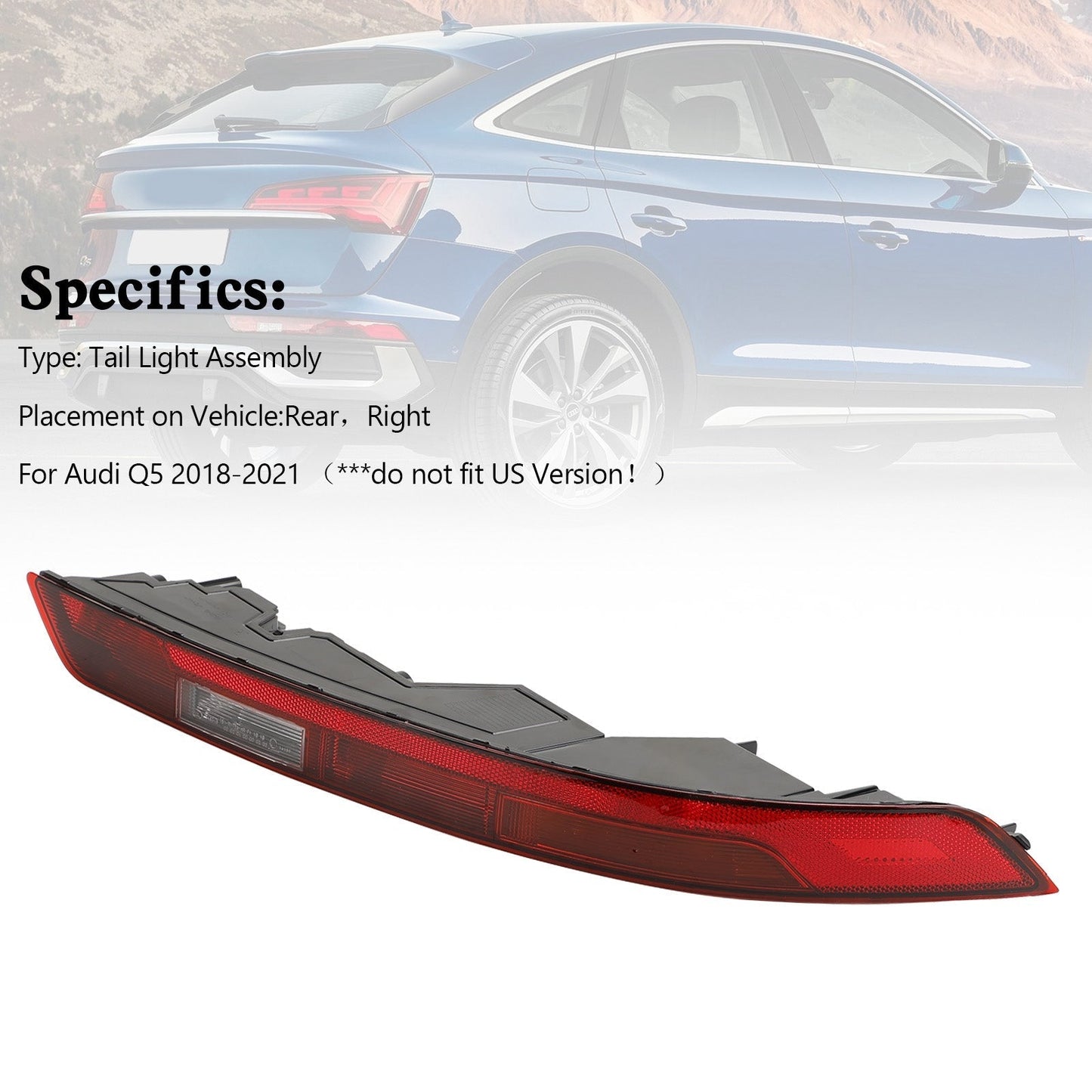Feu de stop arrière droit inférieur pour Audi Q5 2018-2021 80A945070