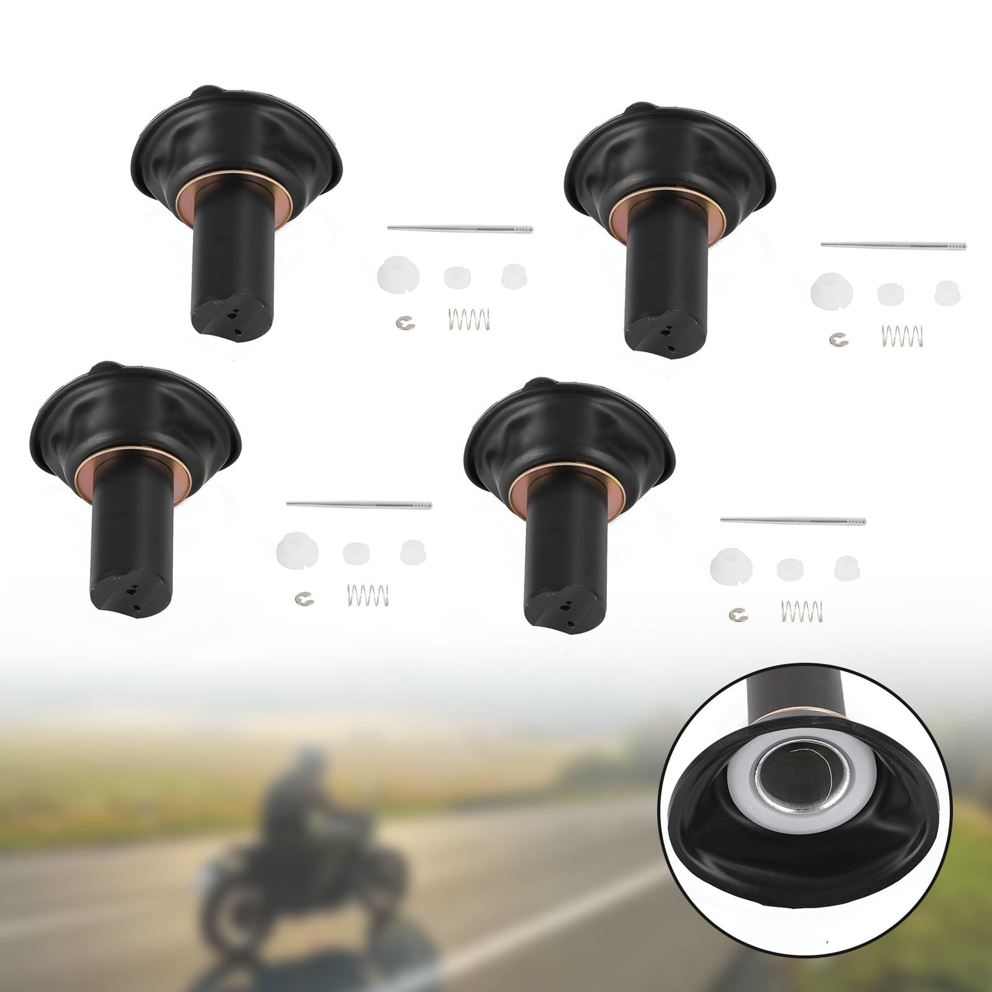 Kit de reparación de diafragma de émbolo de carburador Yamaha XJR400 (4 piezas) 1993-2000