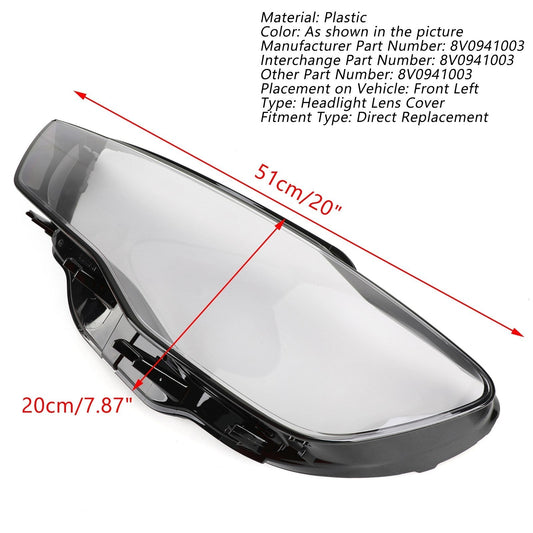 2013-2016 Audi A3 Clear Headlight Cover Headlamp Lens Left 8V0941003