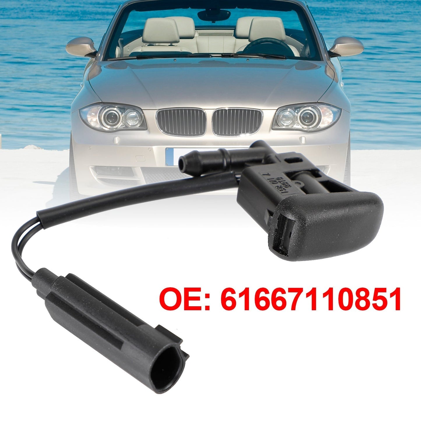 For BMW 1 Z4 X5 Series E53 E81 Windshield Wiper Nozzle Spray Heated 61667110851 61667135411