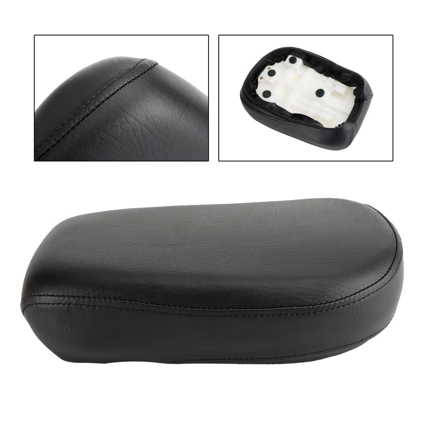 Cojín plano de PU para asiento trasero de pasajero, compatible con Yamaha V-Star XVS650 (1998-2010)