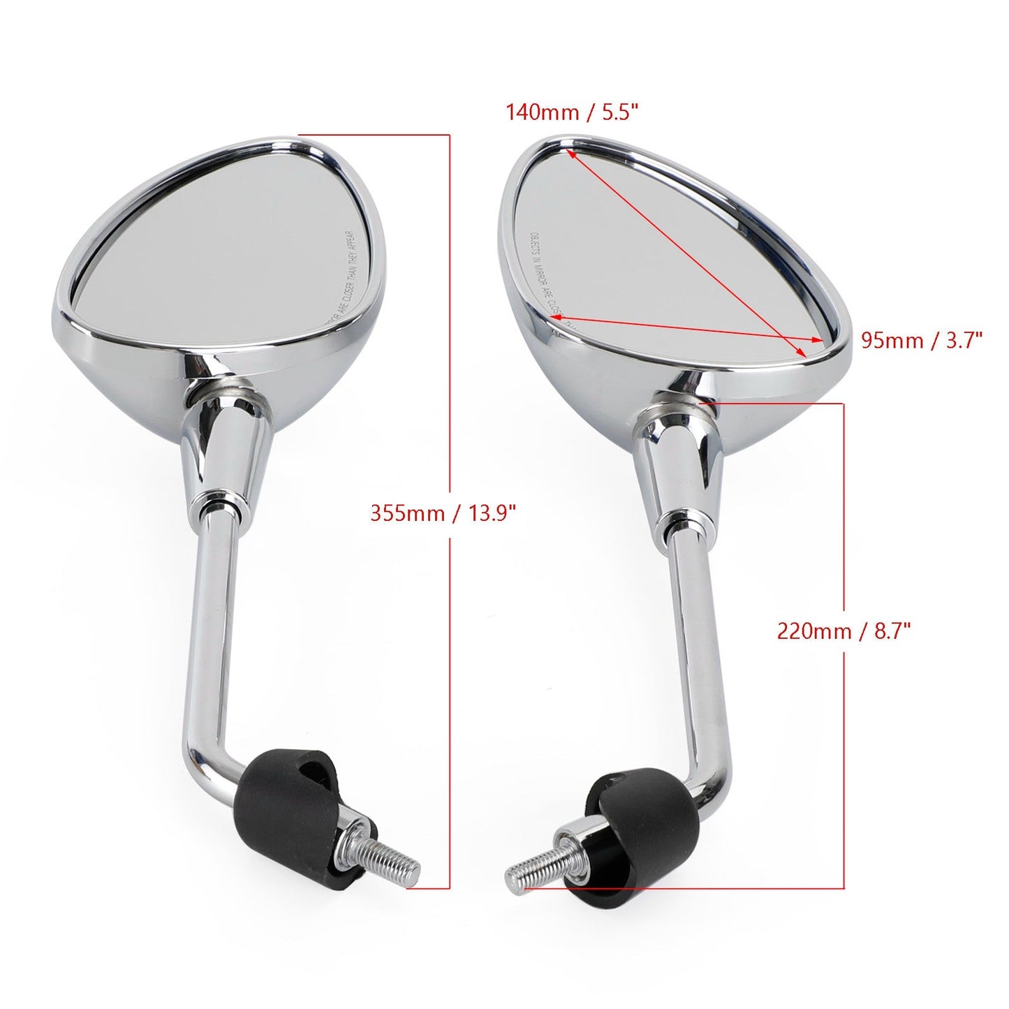 Paire de rétroviseurs chromés pour Vespa GTS HPE, Sprint, Primavera, 50, 125, 150, Elettrica